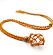 Handmade Knitted Crystal Net Holder Necklace Adjasutable Chord Chain