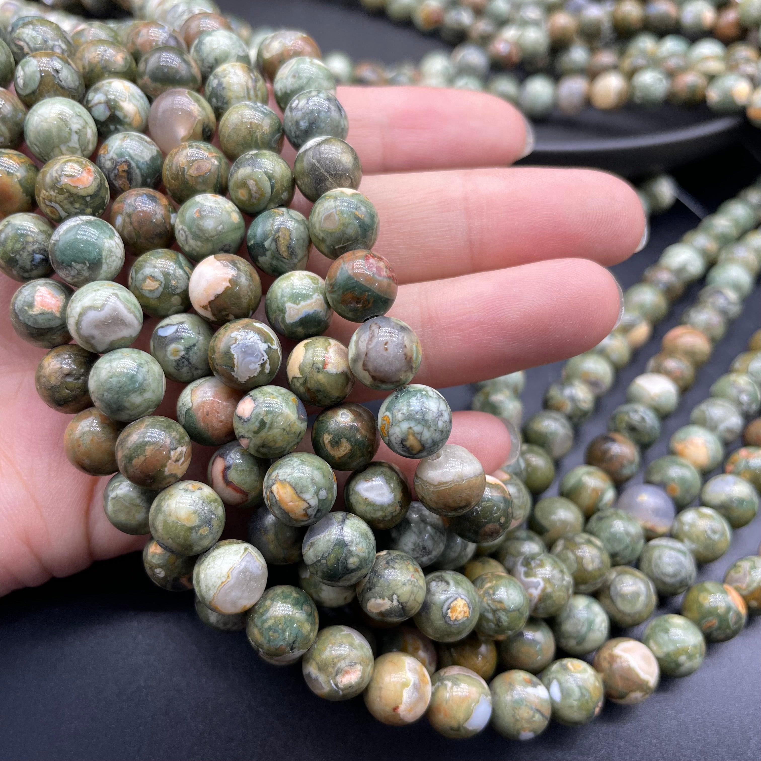 Forest Jasper Beads Strands Loose Beads Jewelry DIY Bracelets