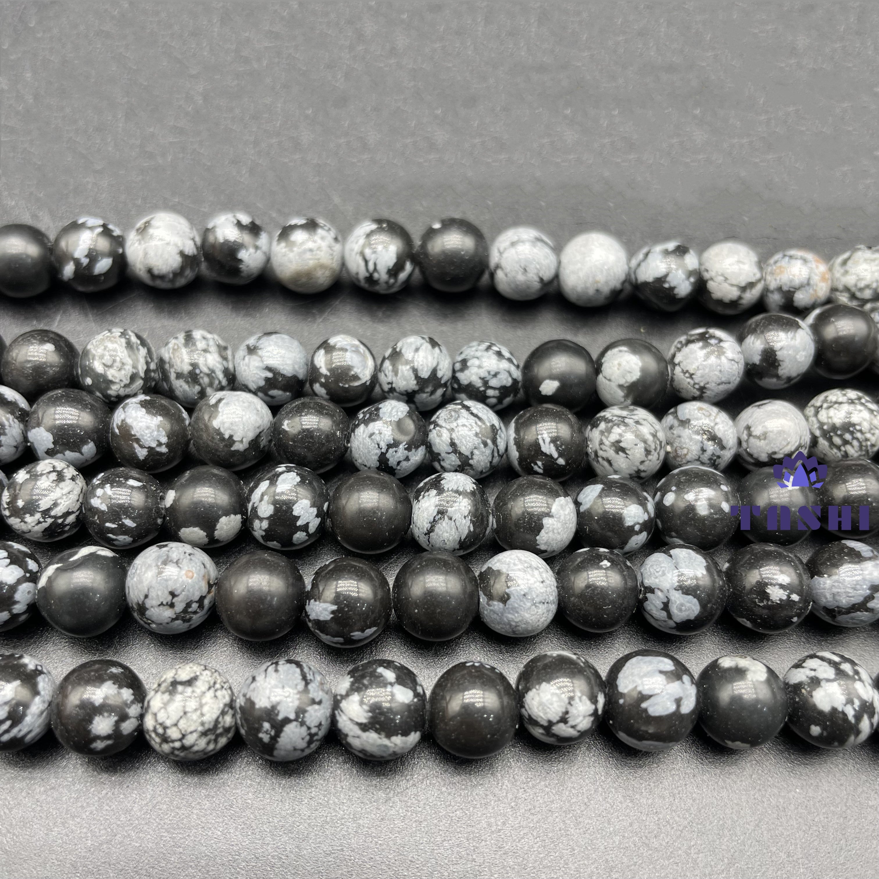 Snowflakes Obsidian Beads Strands Loose Beads Jewelry DIY Bracelets