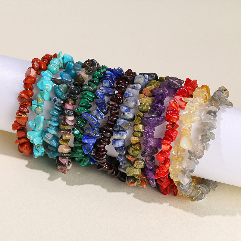 Natural Crystal Stone Chips Bracelets Healing Bracelet