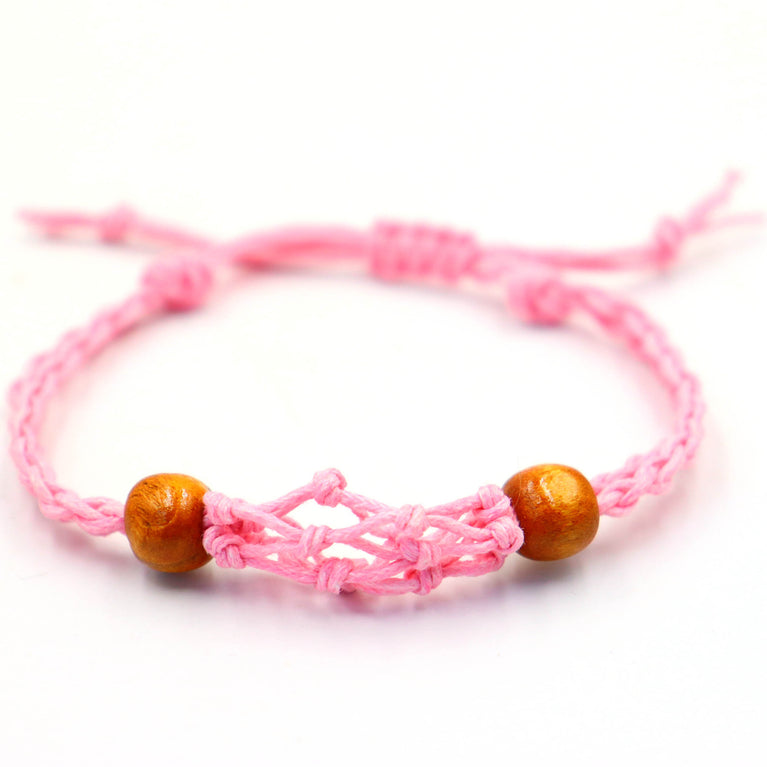 Handmade Knitted Crystal Net Holder Bracelet Adjustable Chord Chain