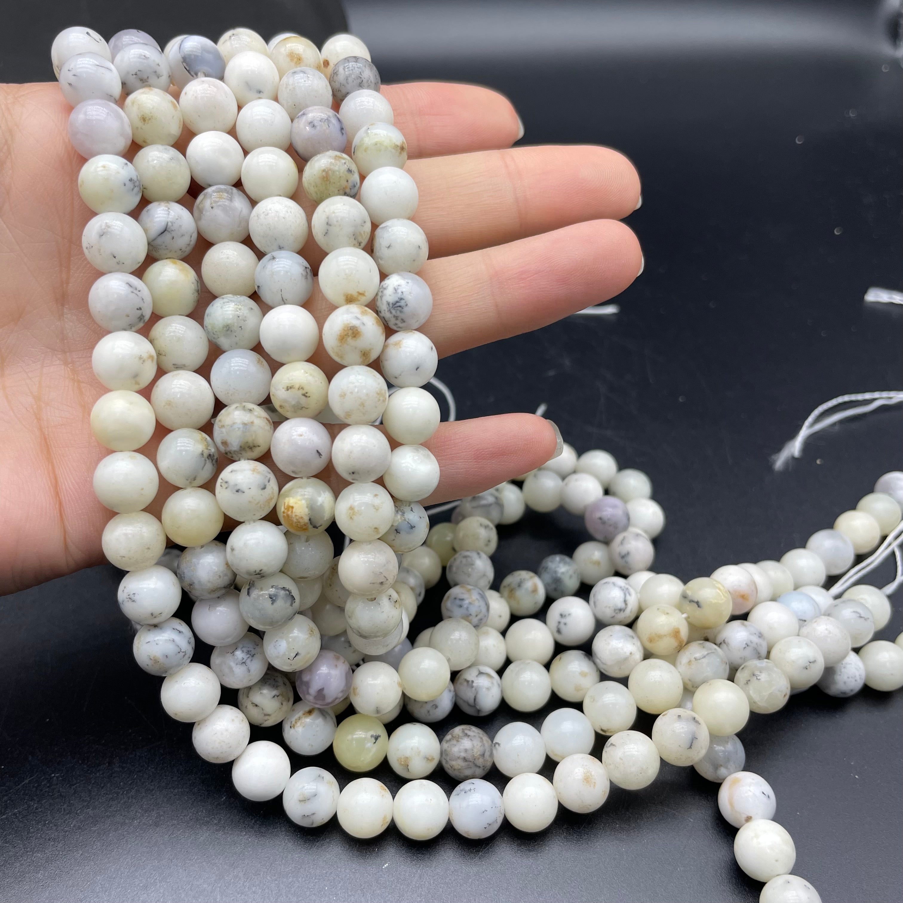 White Opal Beads Strands Loose Beads Jewelry DIY Bracelets