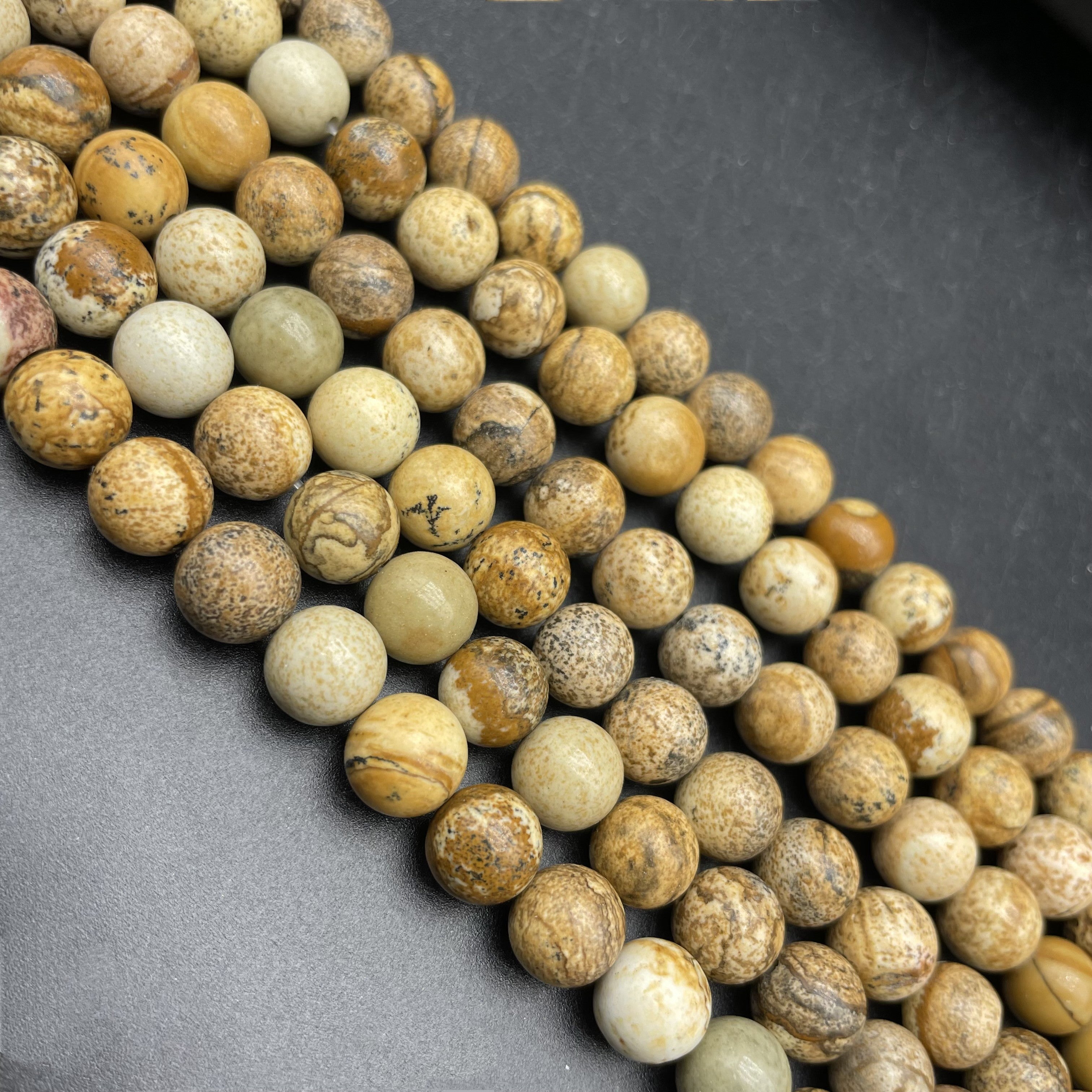Picture Jasper Beads Strands Loose Beads Jewelry DIY Bracelets