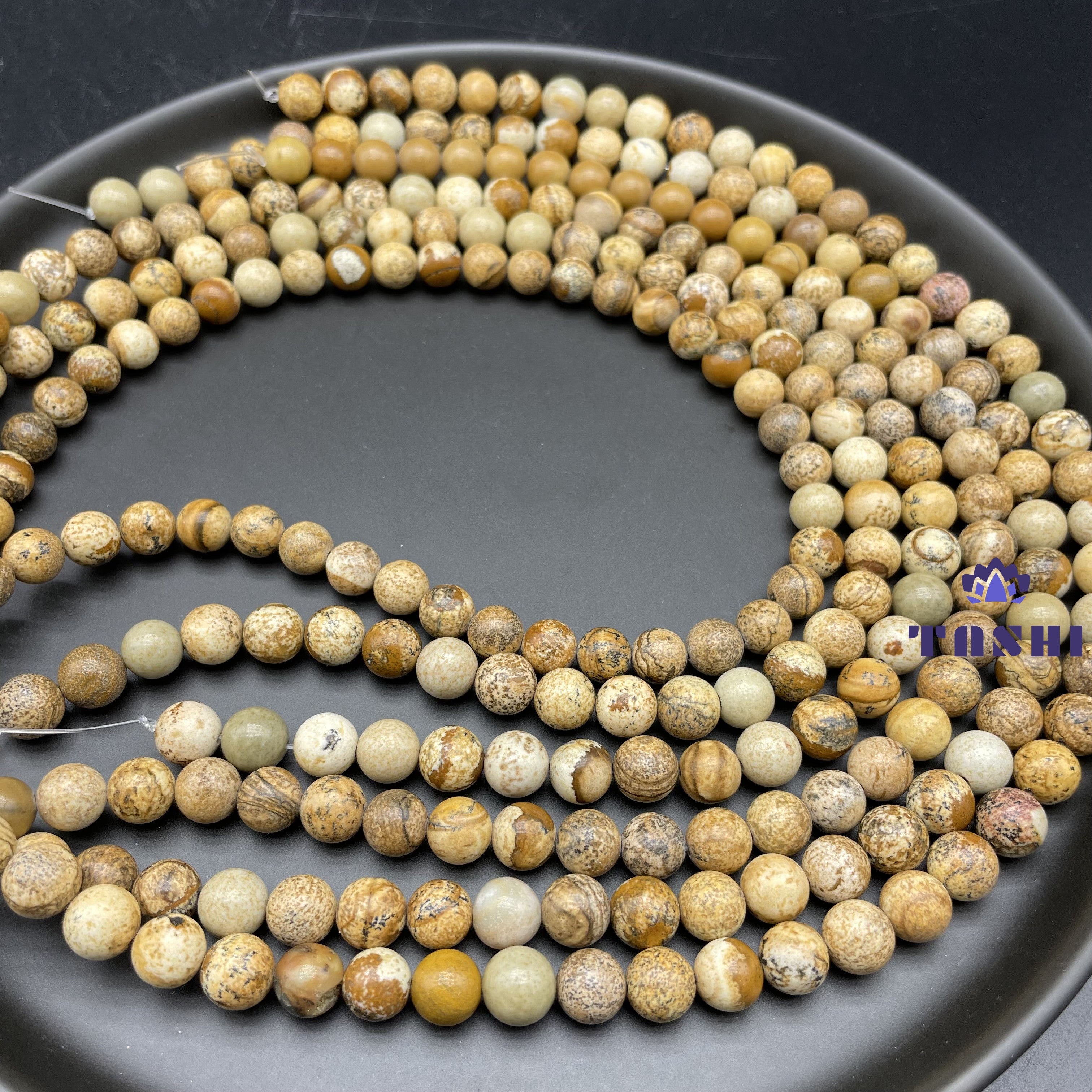 Picture Jasper Beads Strands Loose Beads Jewelry DIY Bracelets