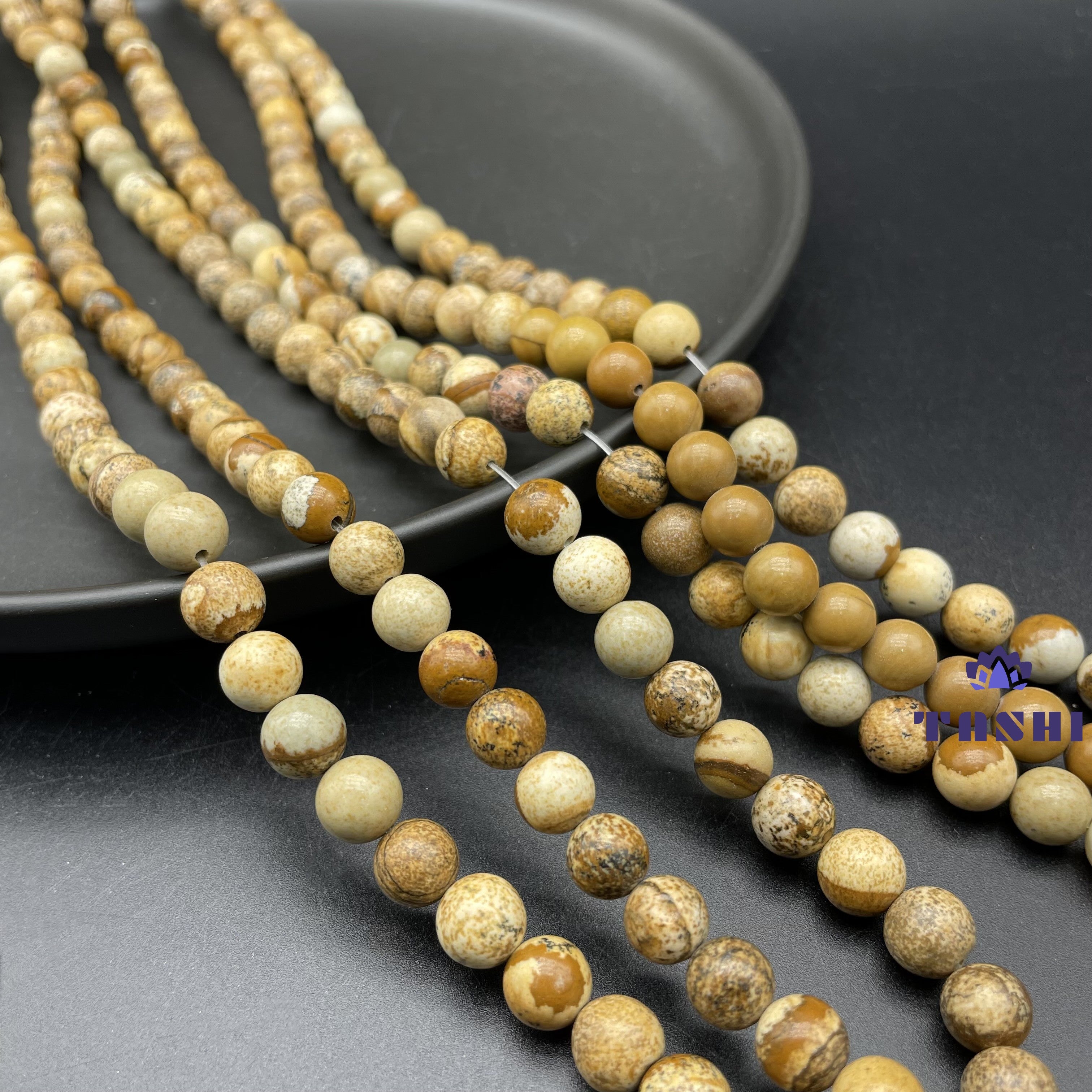 Picture Jasper Beads Strands Loose Beads Jewelry DIY Bracelets