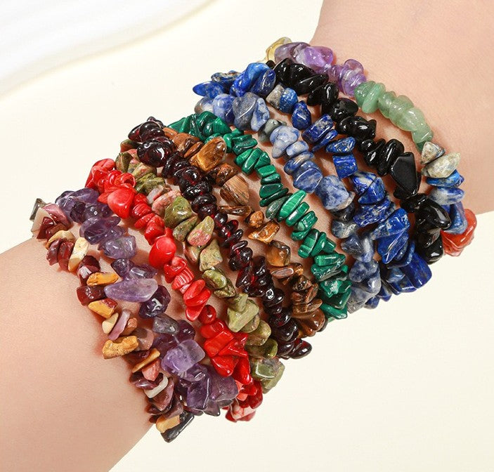 Natural Crystal Stone Chips Bracelets Healing Bracelet