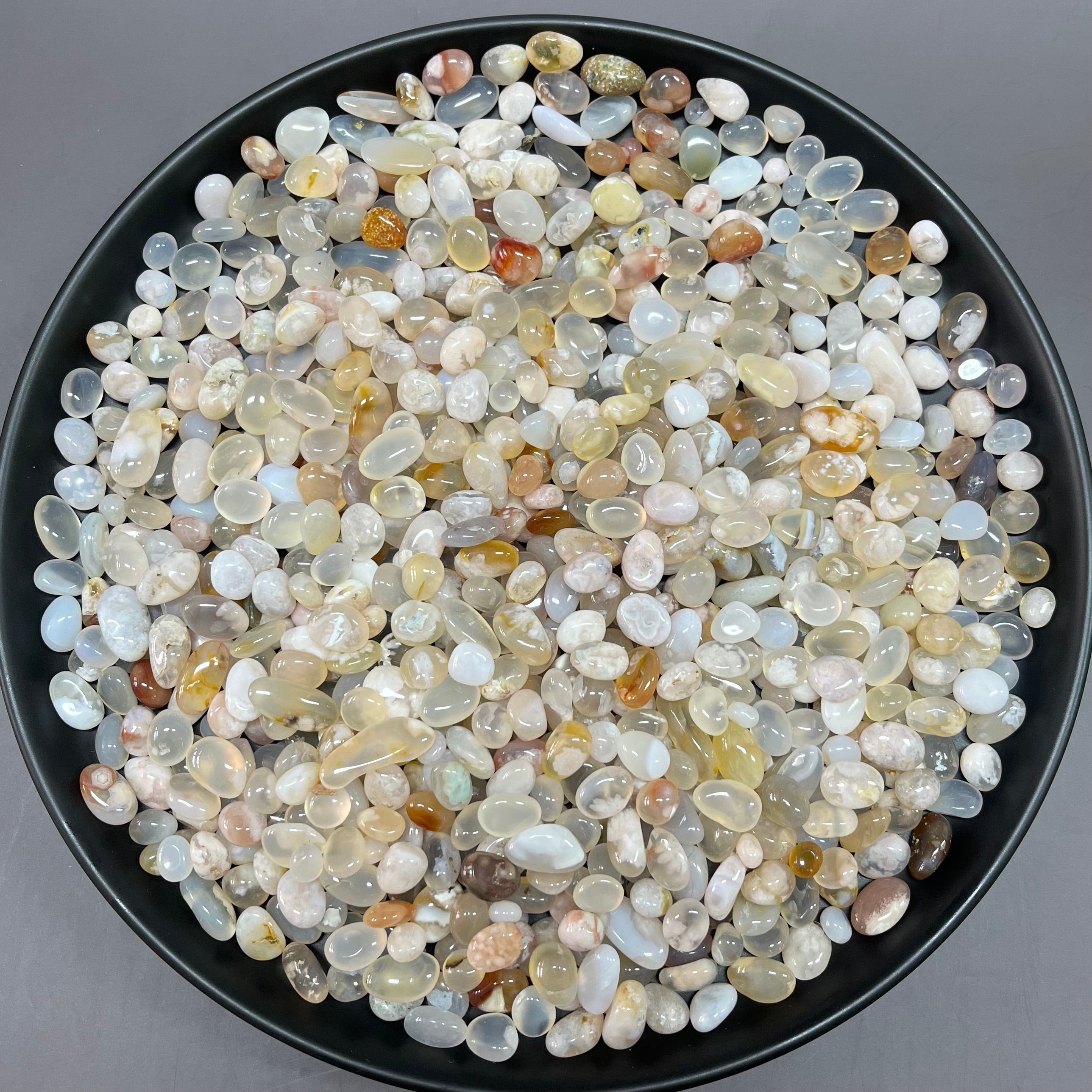 Natural Flower Agate Pebbles Chips Wholesale