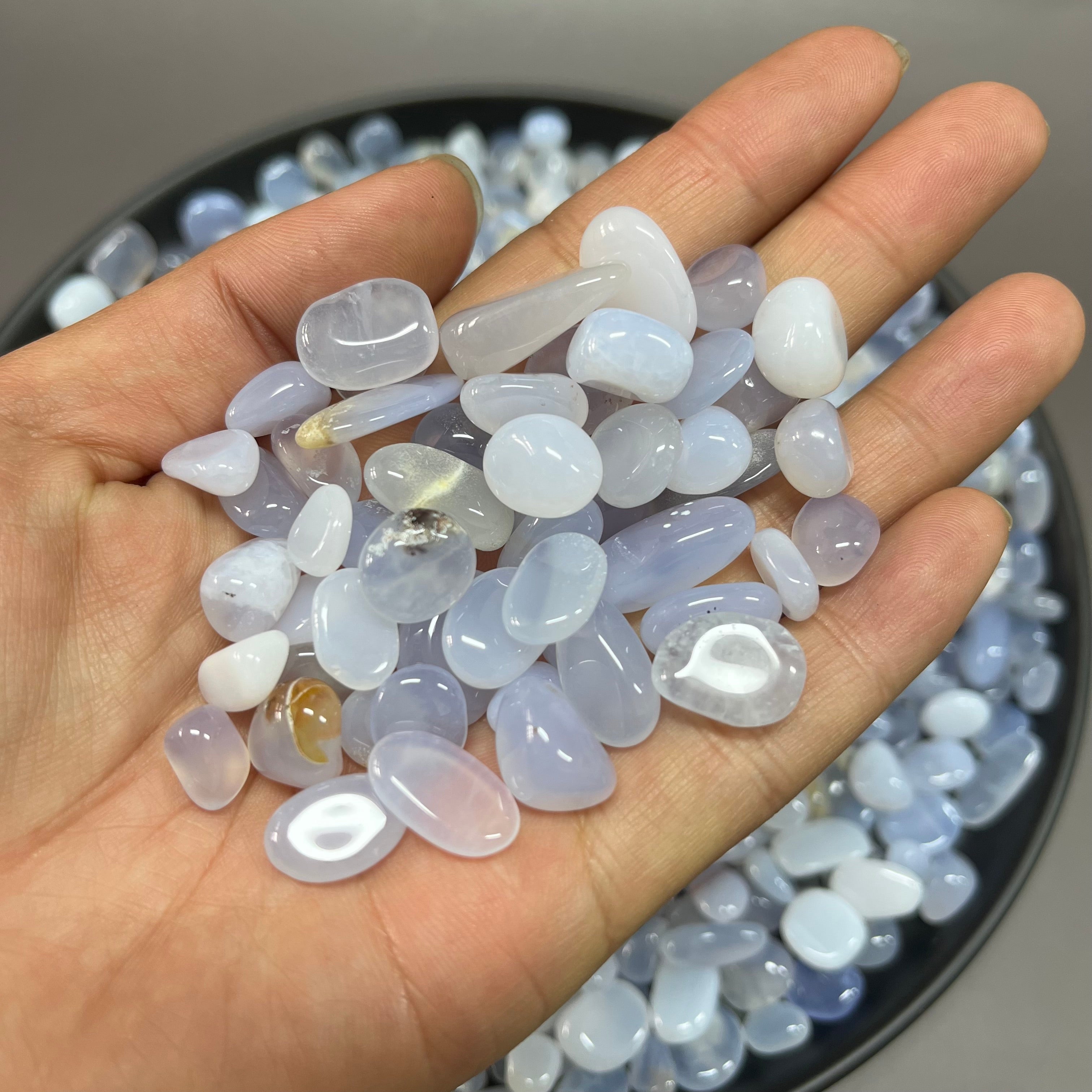Natural Blue Chalcedony Pebbles Chips Wholesale