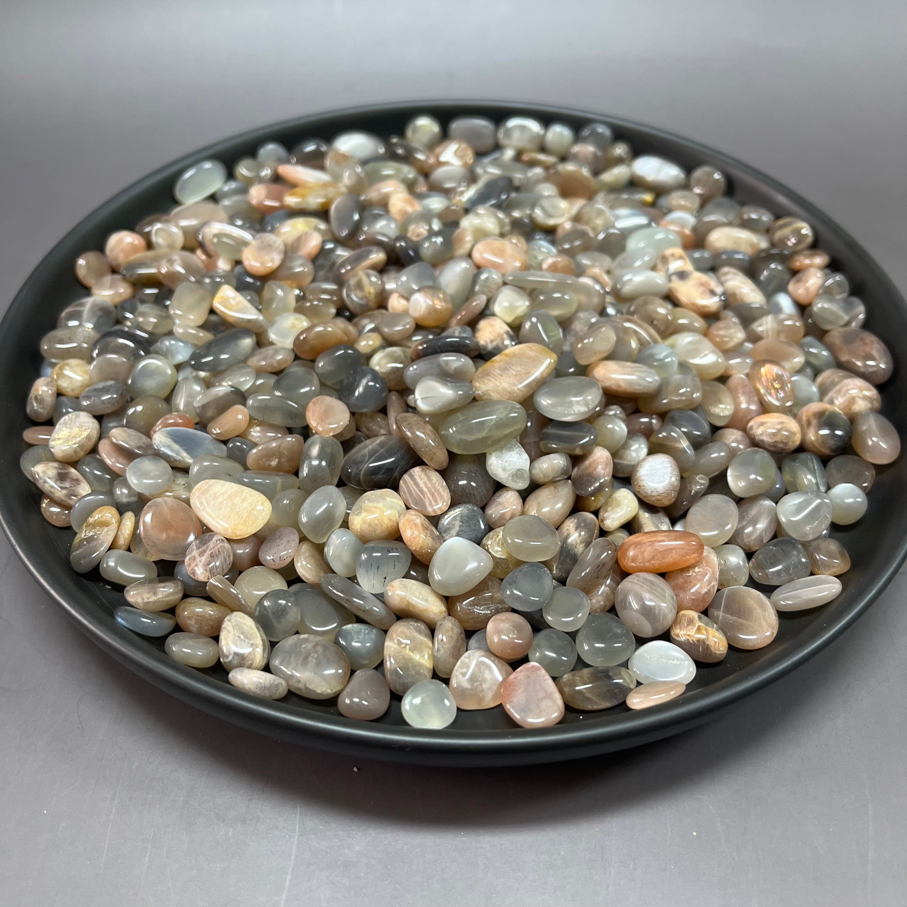 Natural Grey Moonstone Pebbles Chips Wholesale