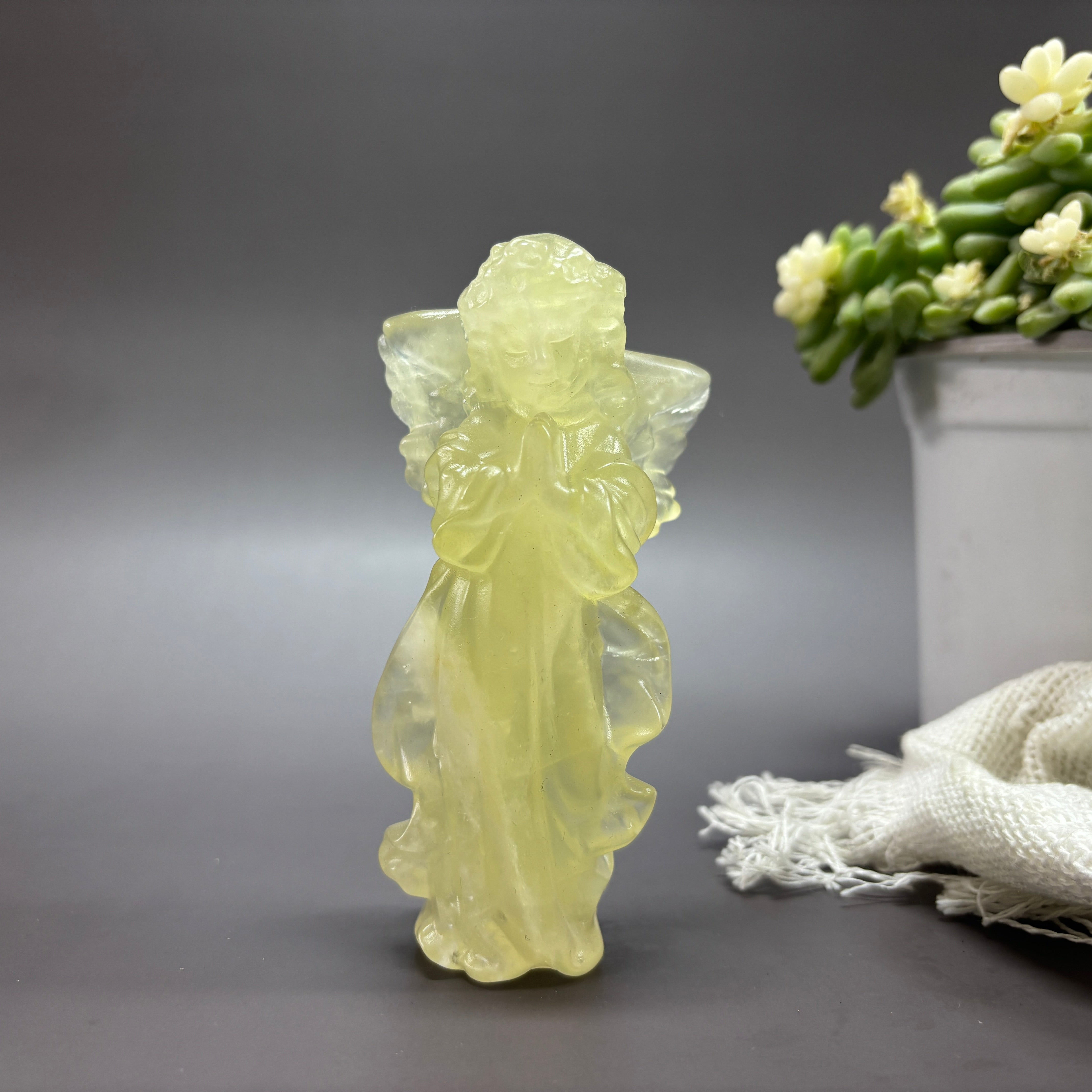 Angel Natural Citrine Crystal Carving