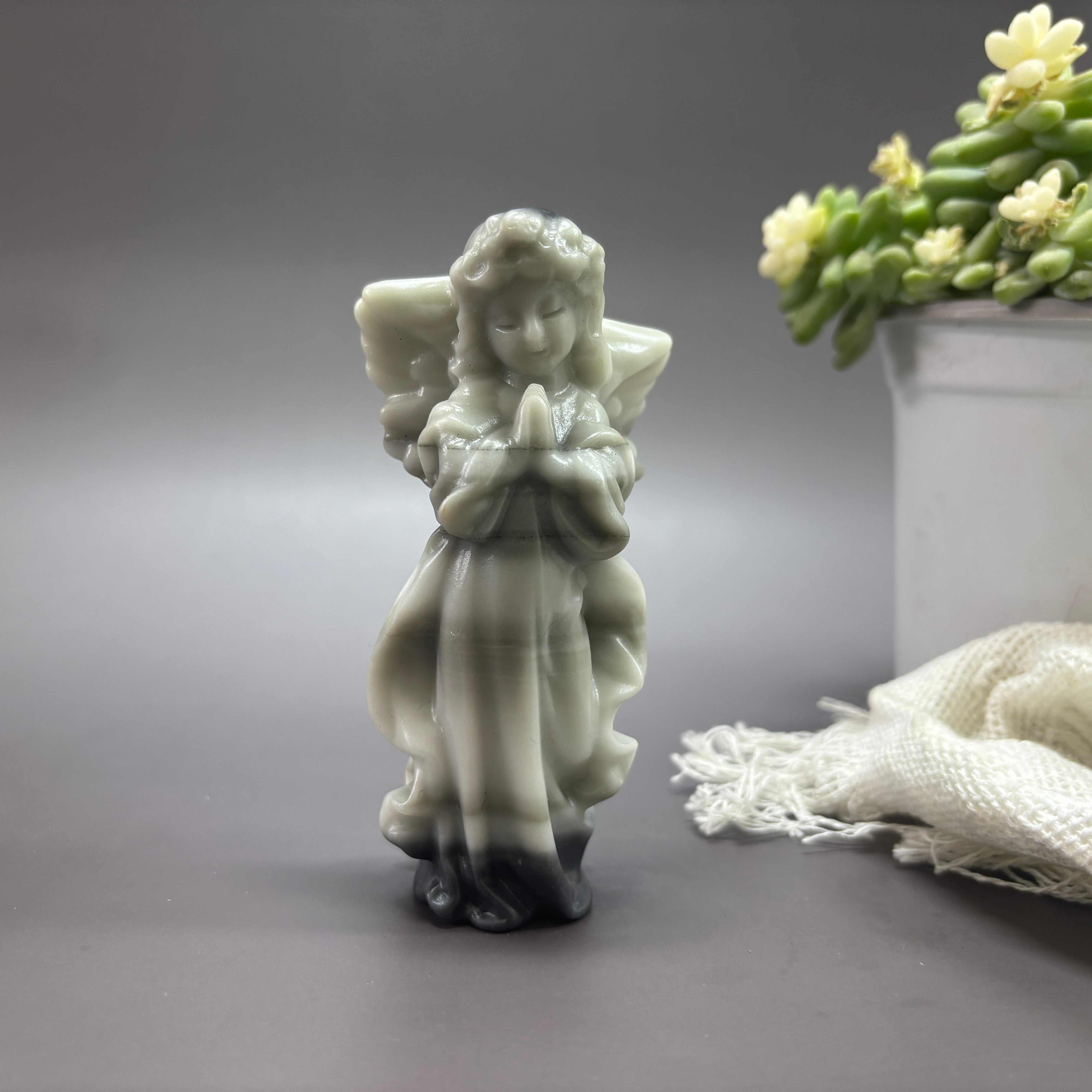 Angel Natural Taiji Jasper Crystal Carving