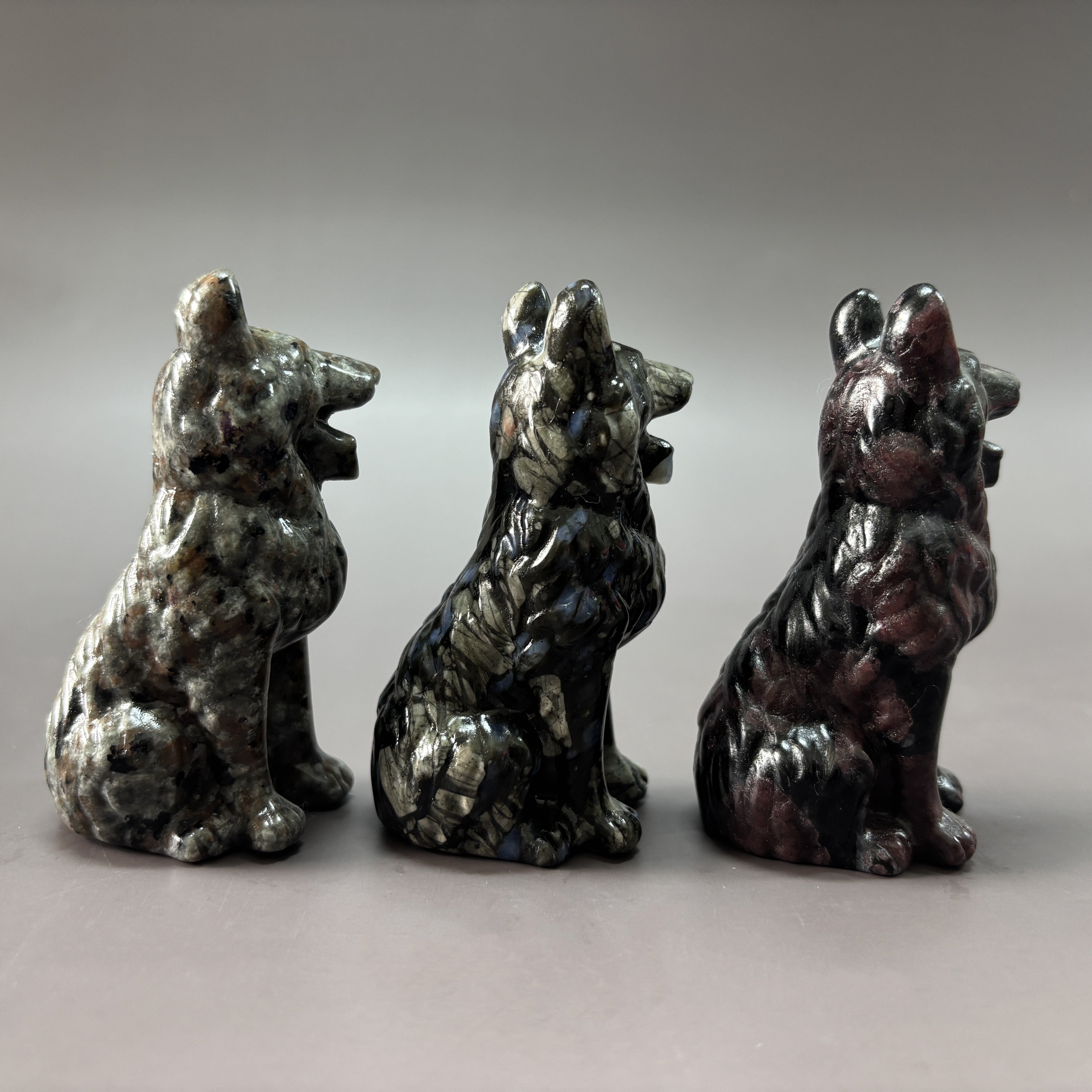 German Shepherd Dog Yooperlite Garnet Que Sera Carving