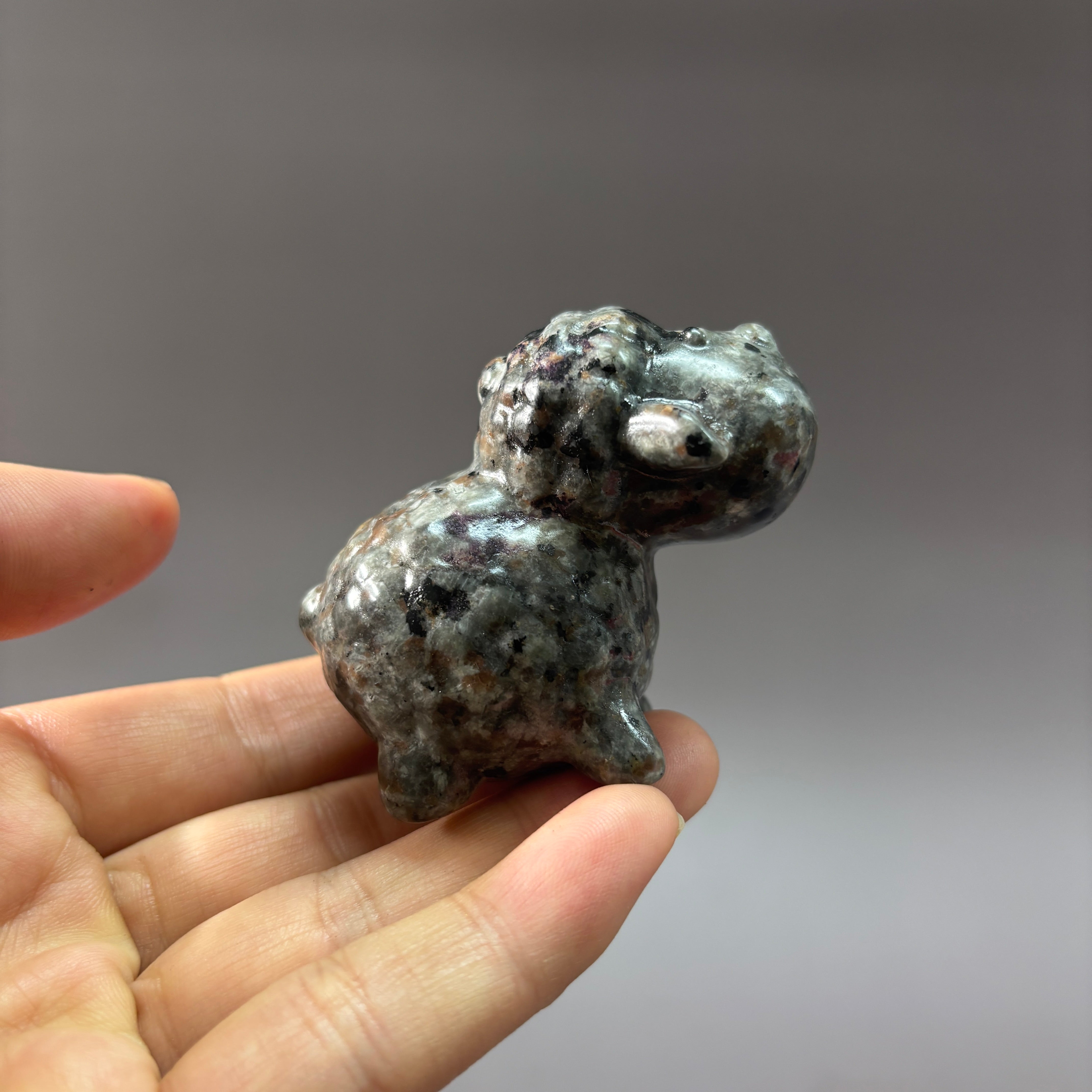 6.5CM Sheep Natural Stone Crystal Carving Statue Table Decor Gift