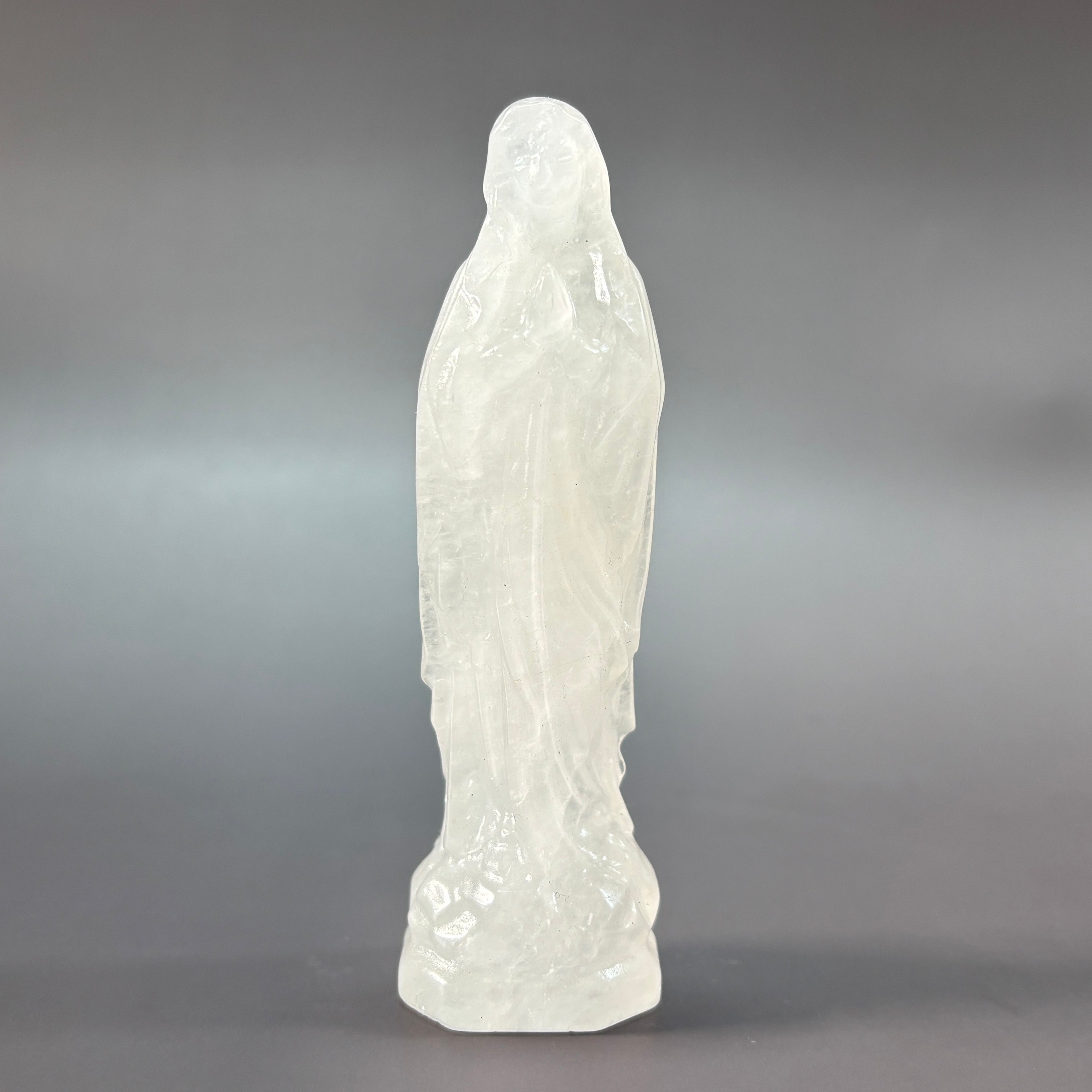 Blessed Virgin Mary Rose Quartz Clear Quartz Opalite Carving