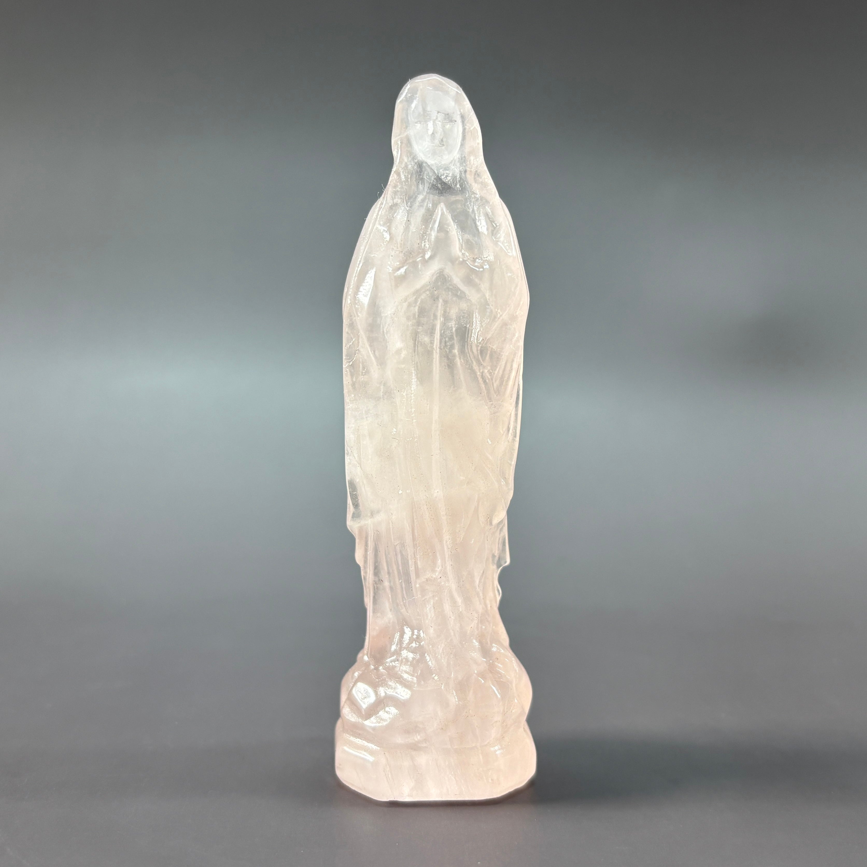 Blessed Virgin Mary Rose Quartz Clear Quartz Opalite Carving