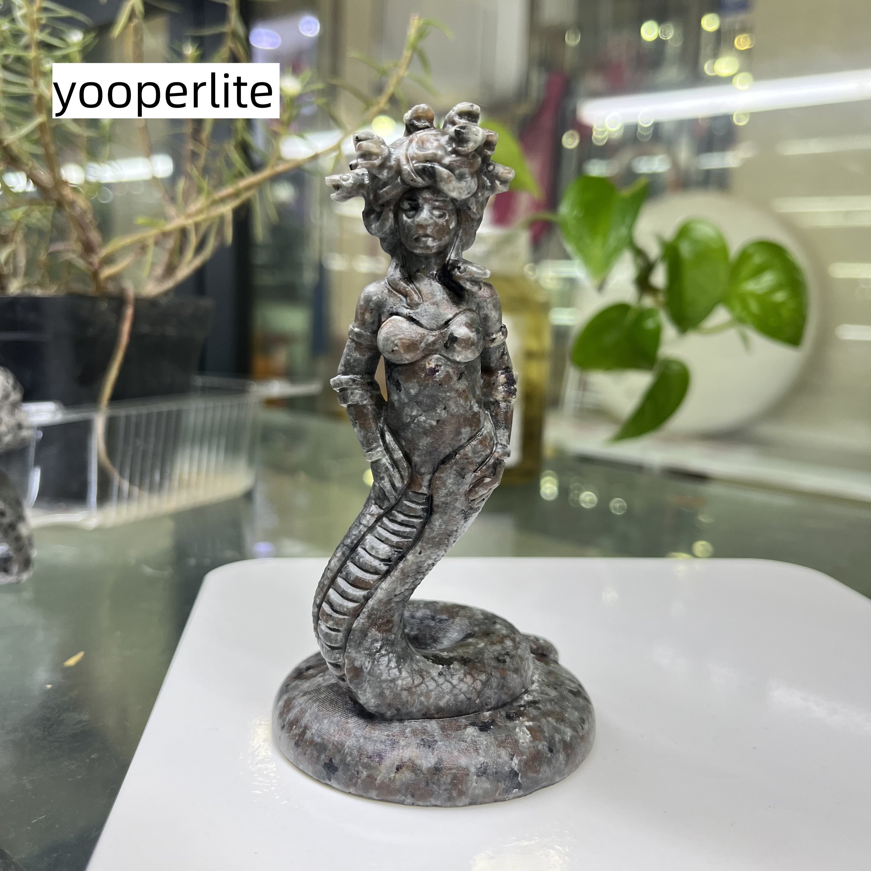 Natural Stone Medusa Carving Table Decor Wholesale
