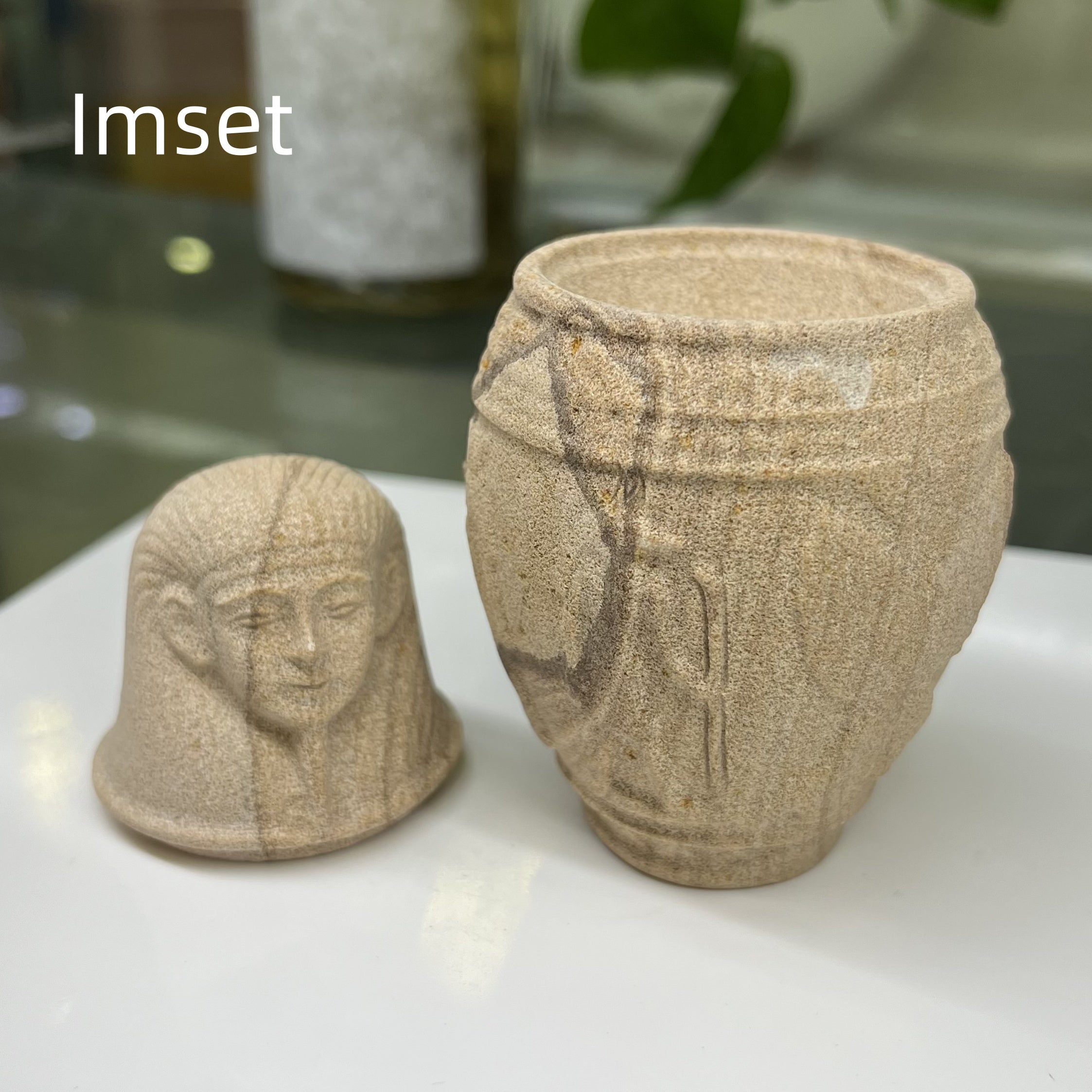 Egyptian Canopic Jars Carving Table Decor Wholesale