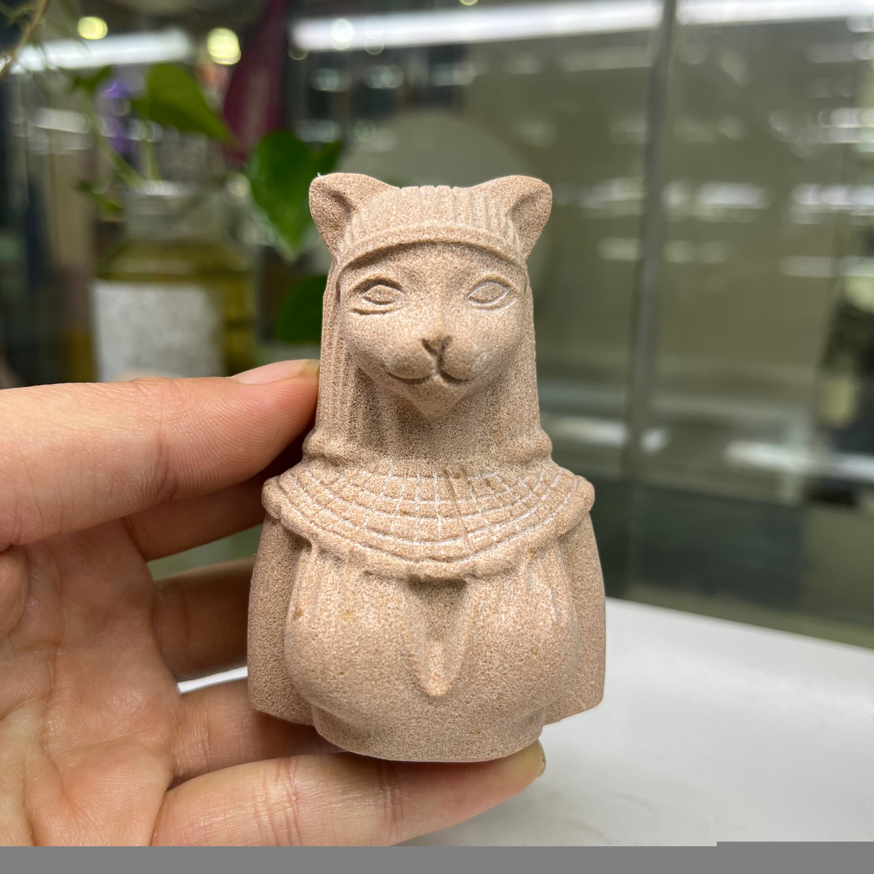 Egyptian Cat Lady Carving Table Decor Gift Wholesale