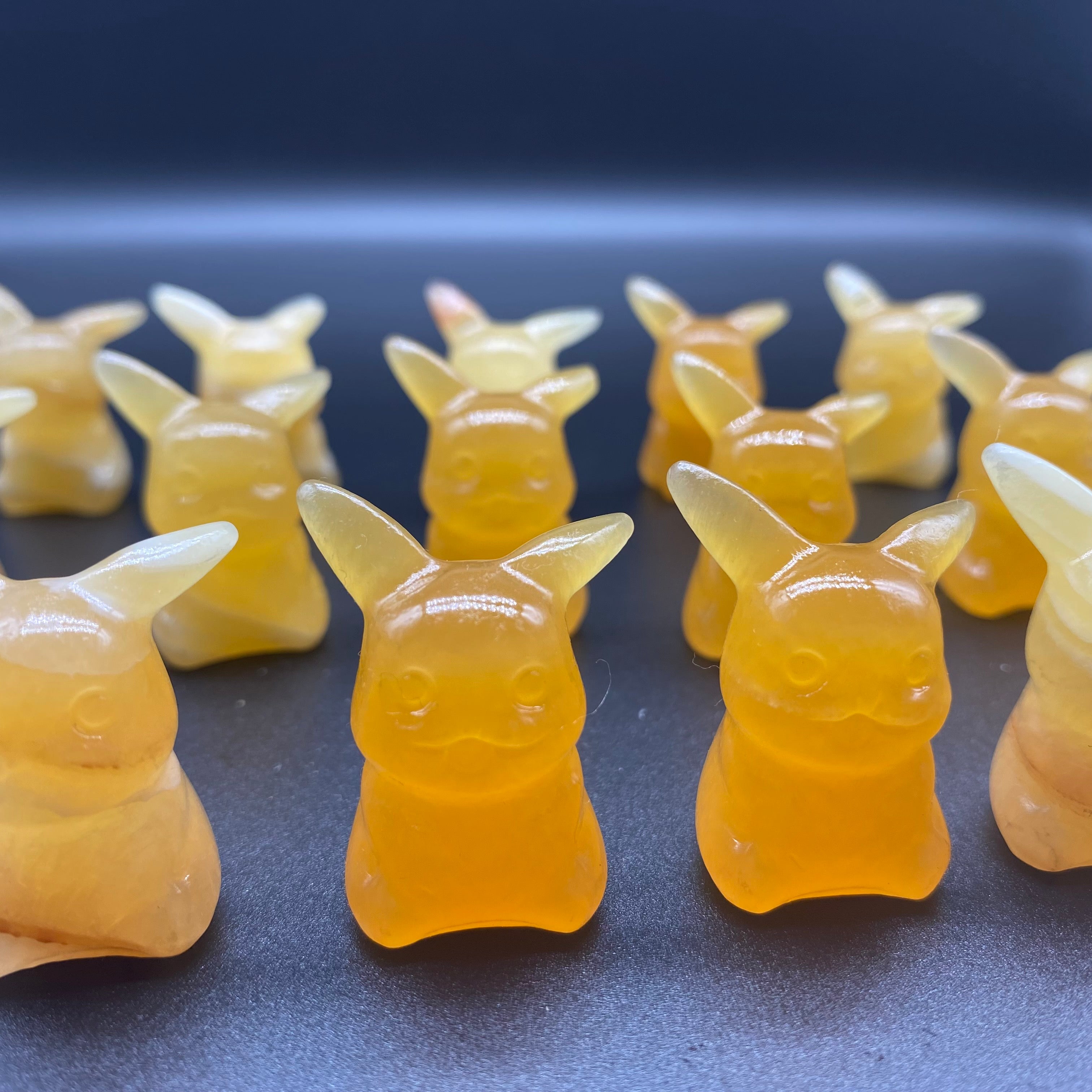 Natural Mini Yellow Calcite Pikachu Carving Decor Wholesale