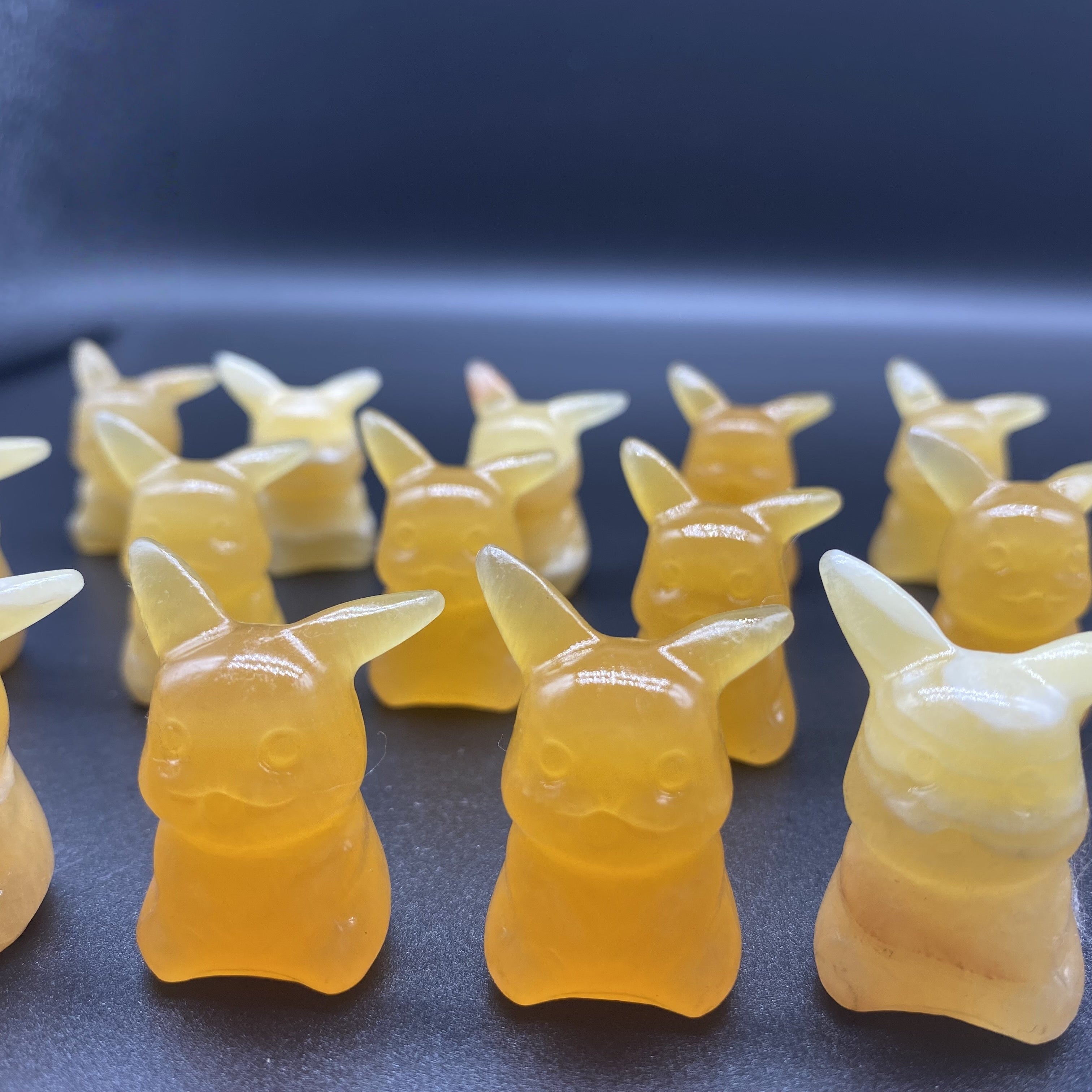 Natural Mini Yellow Calcite Pikachu Carving Decor Wholesale