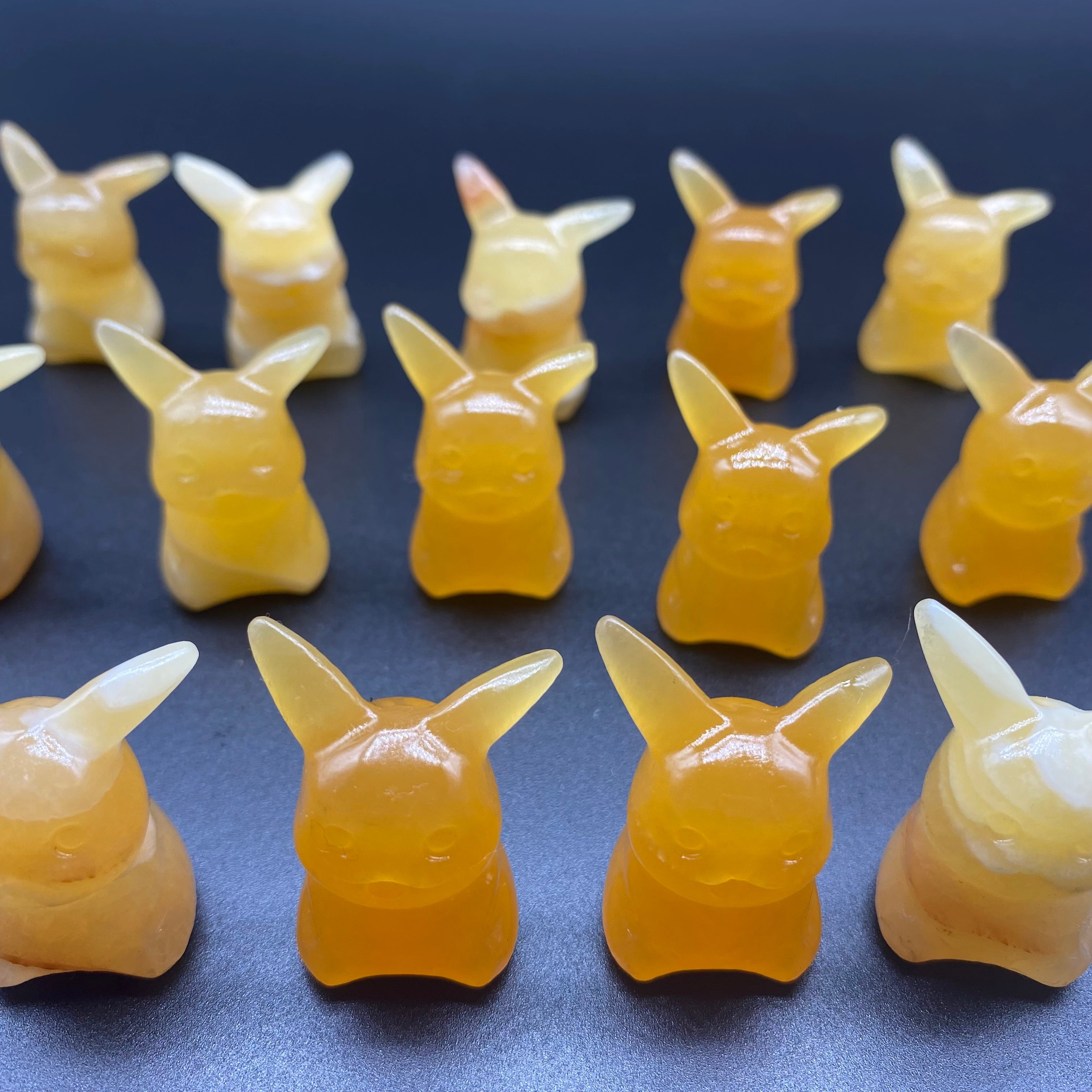 Natural Mini Yellow Calcite Pikachu Carving Decor Wholesale