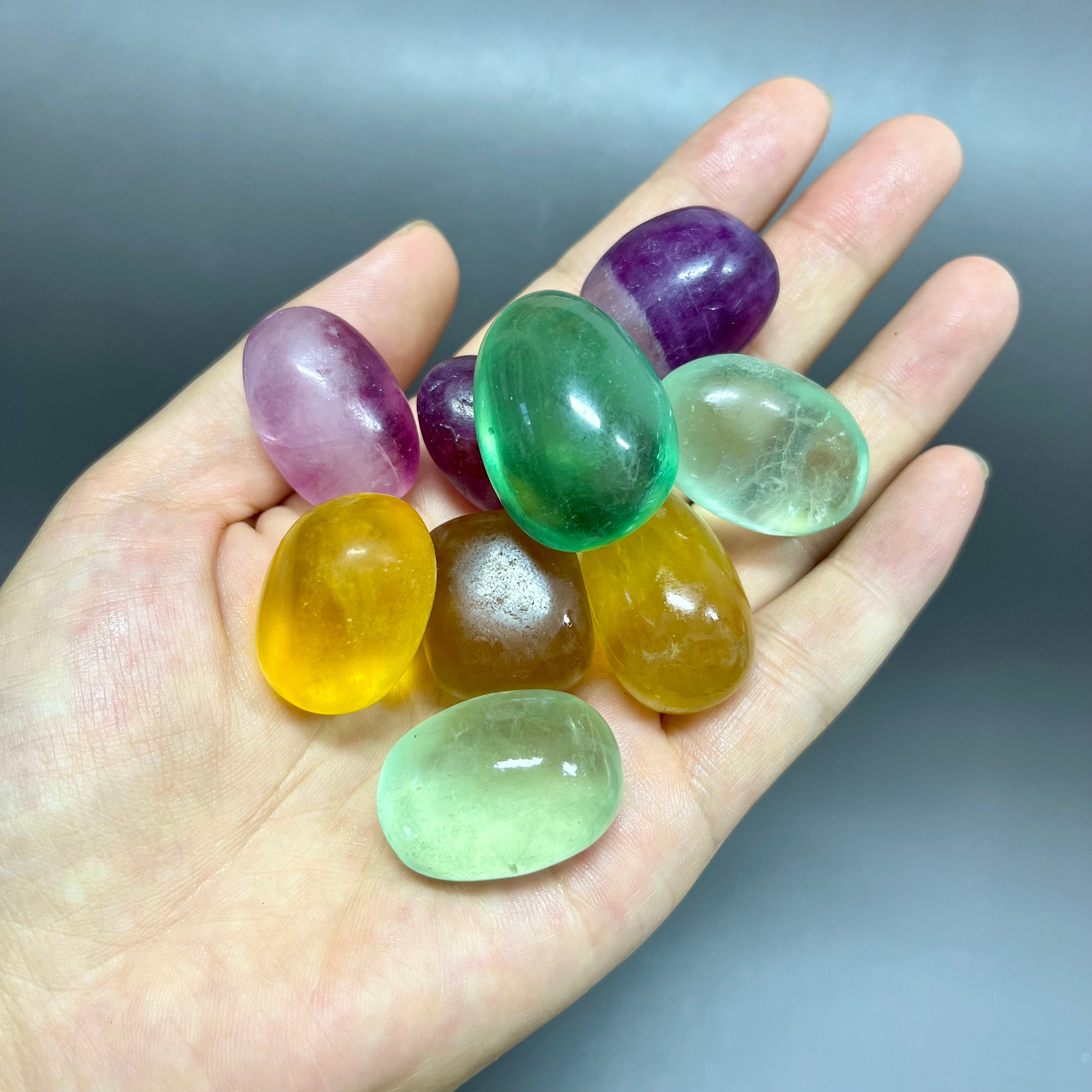 Natural Colorful Fluorite Tumbles