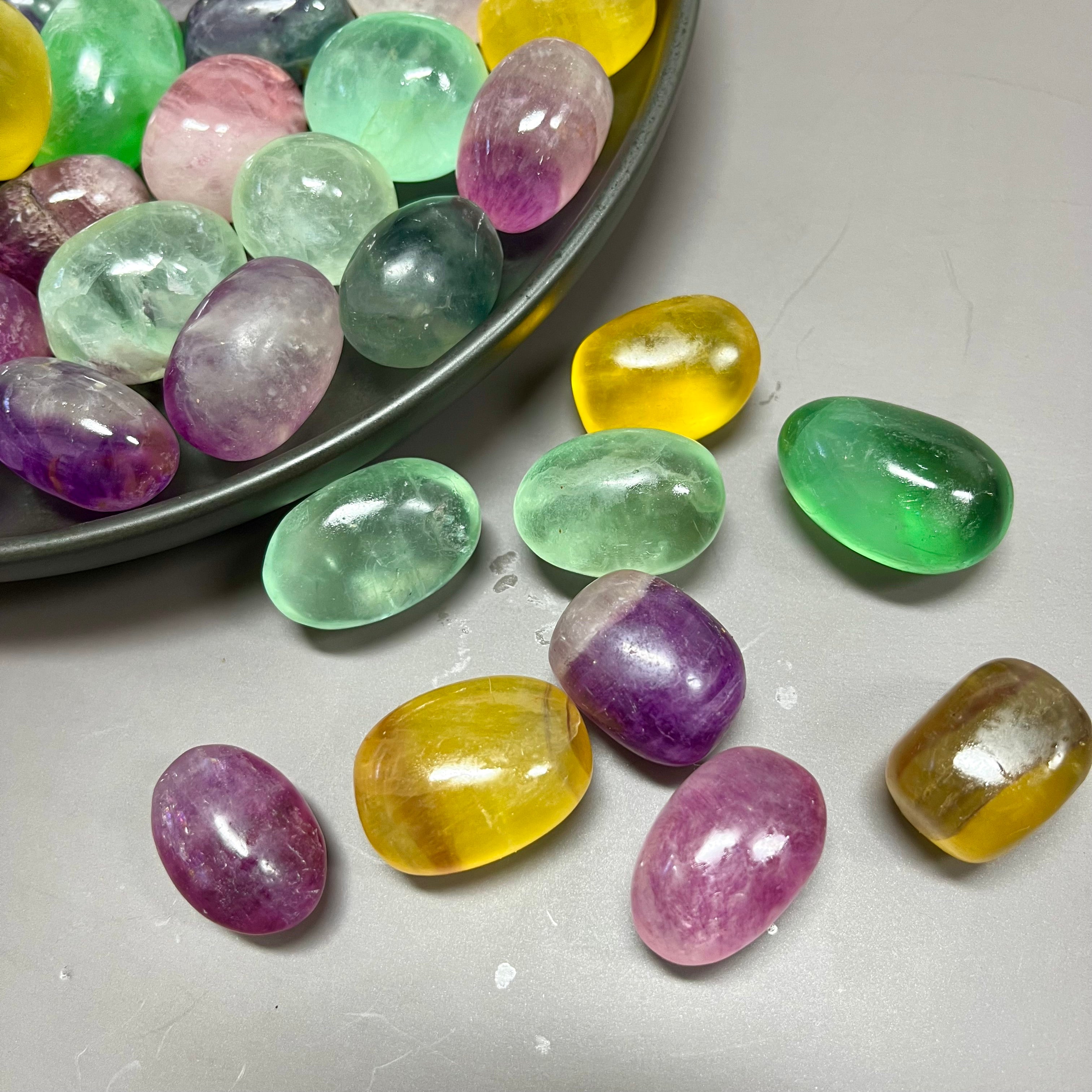 Natural Colorful Fluorite Tumbles