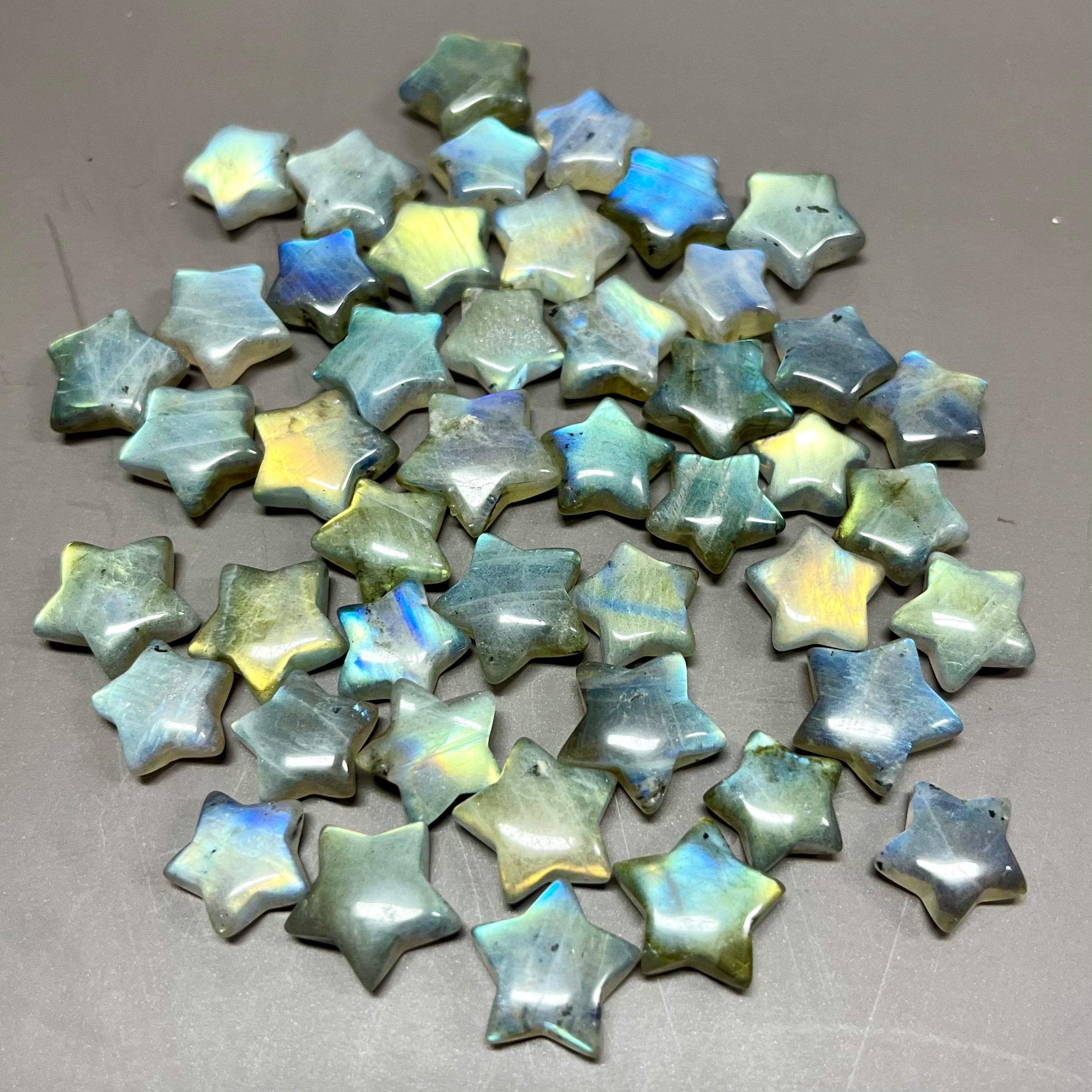 1.5CM Mini Flashy Labradorite Stars Natural Crystal Confetti