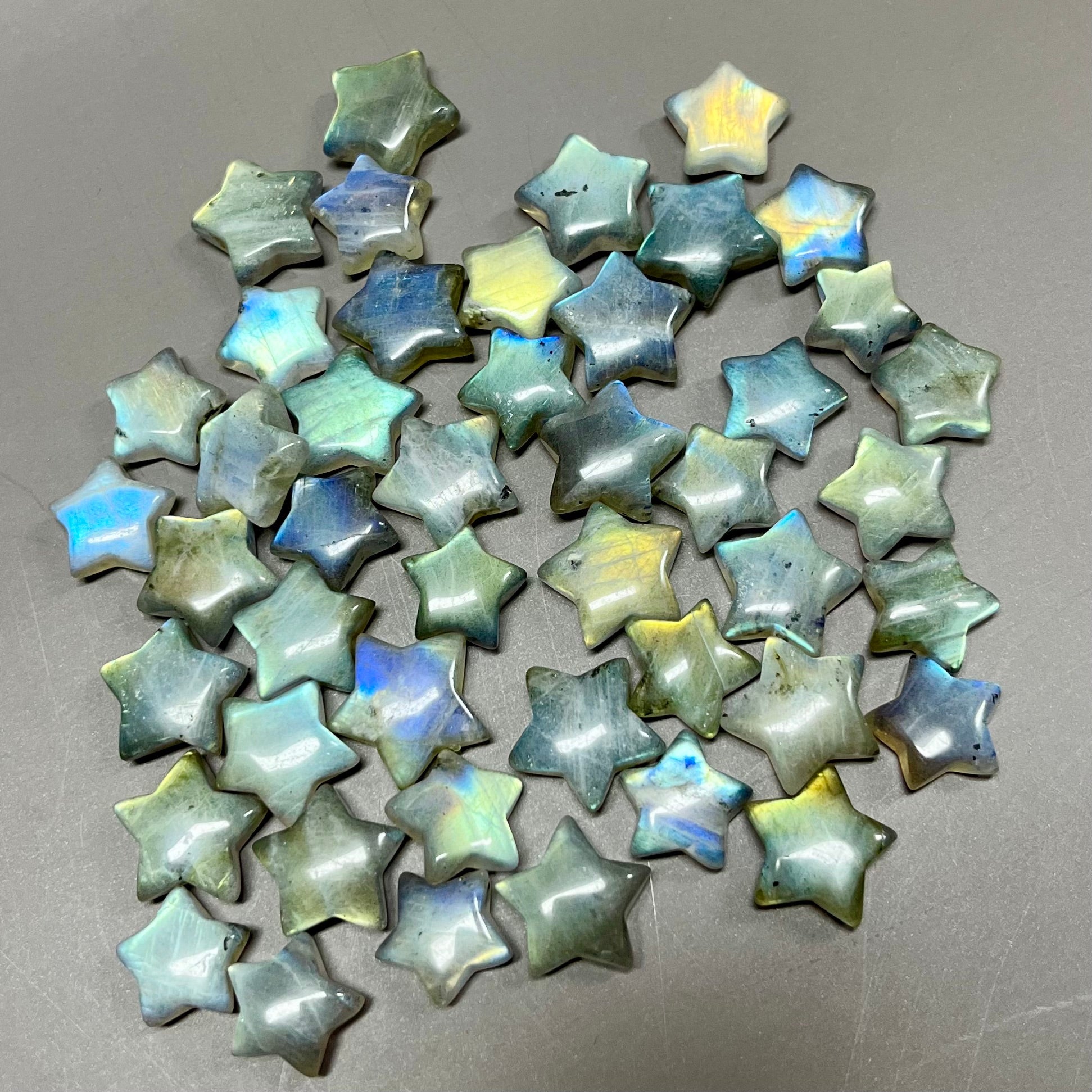 1.5CM Mini Flashy Labradorite Stars Natural Crystal Confetti