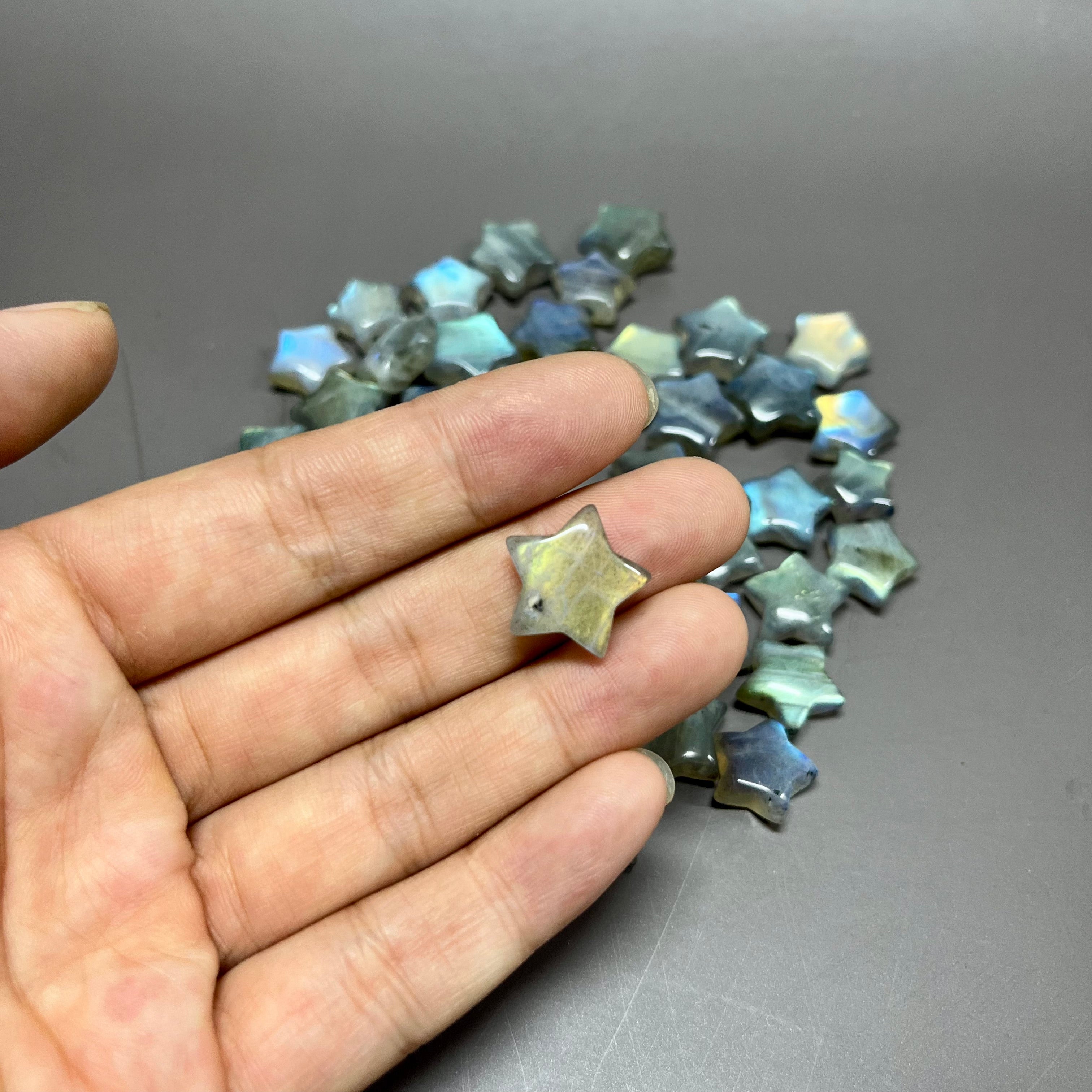 1.5CM Mini Flashy Labradorite Stars Natural Crystal Confetti