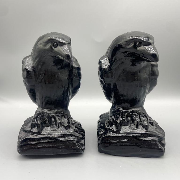 12CM Black Obsidian Eagle Carvings