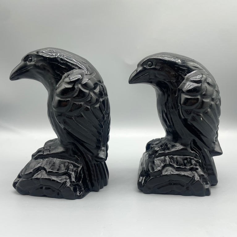 12CM Black Obsidian Eagle Carvings