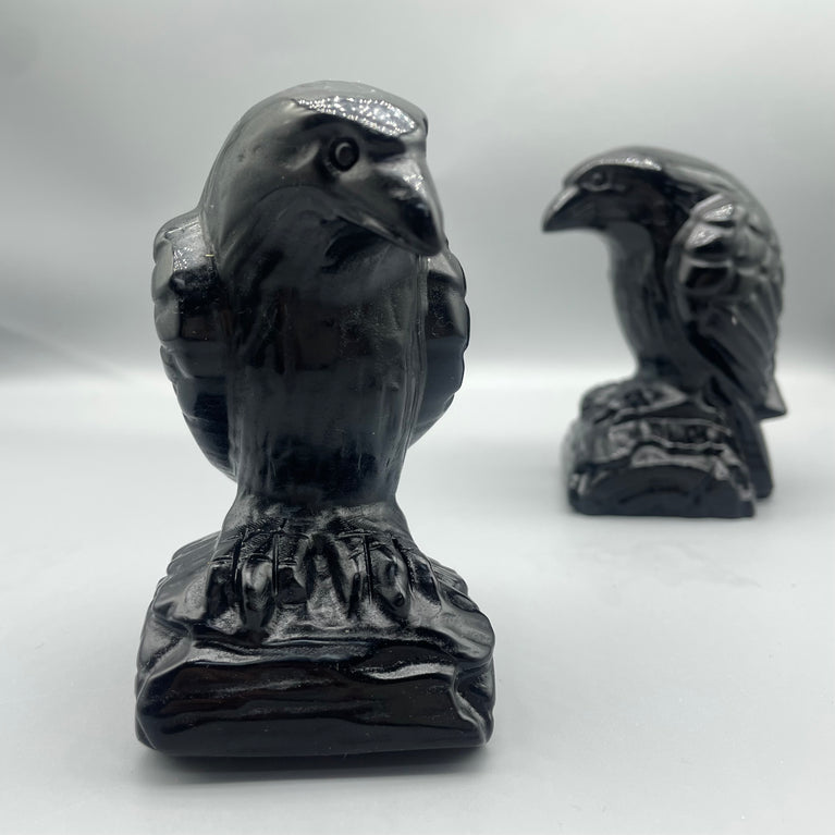 12CM Black Obsidian Eagle Carvings