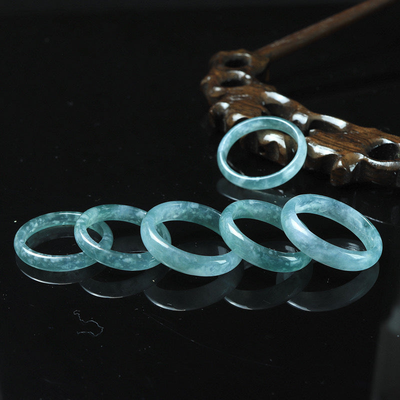 Natutal Guatemala Jade Jadeite  Band Rings