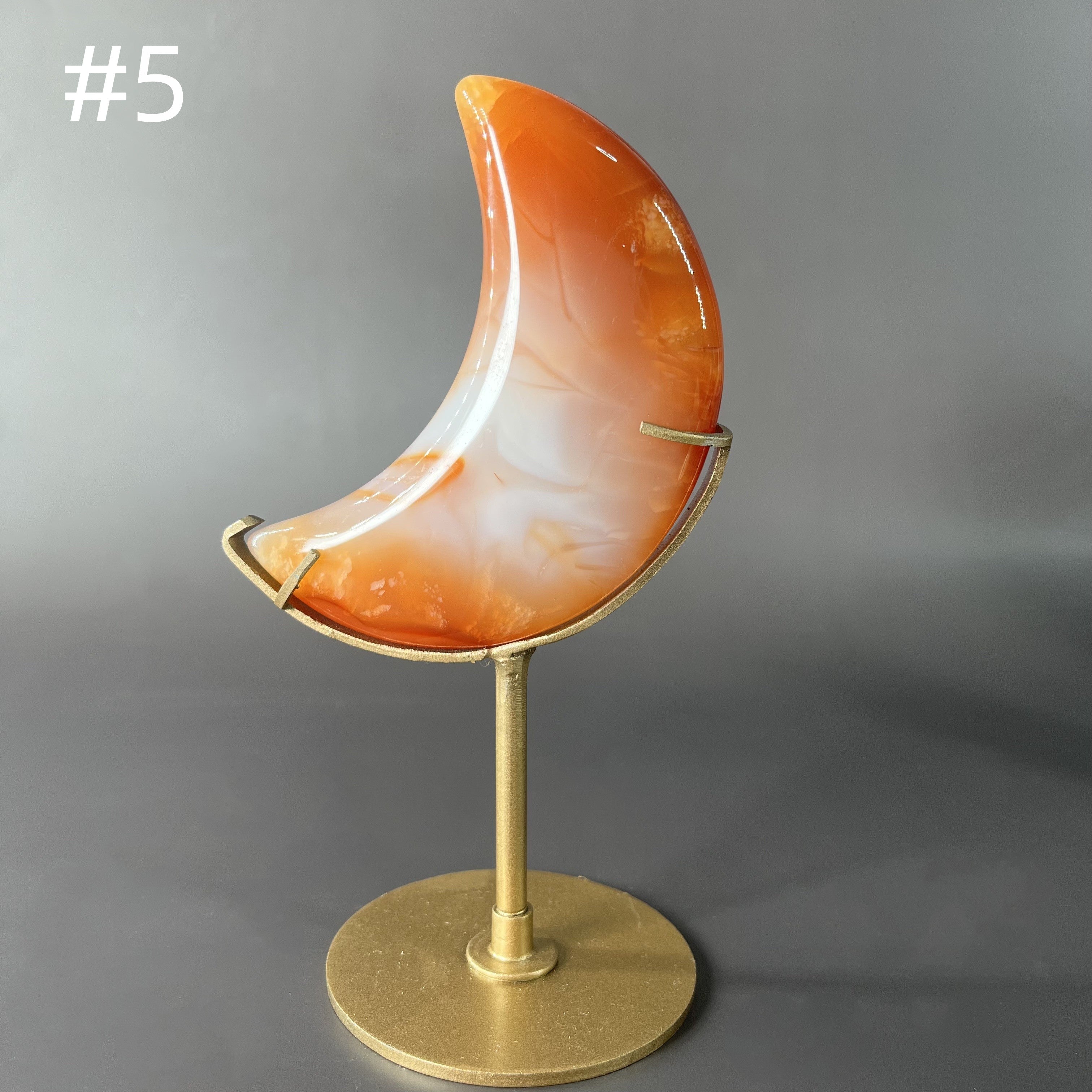 Natural Carnelian Moon on Stands (stands included)