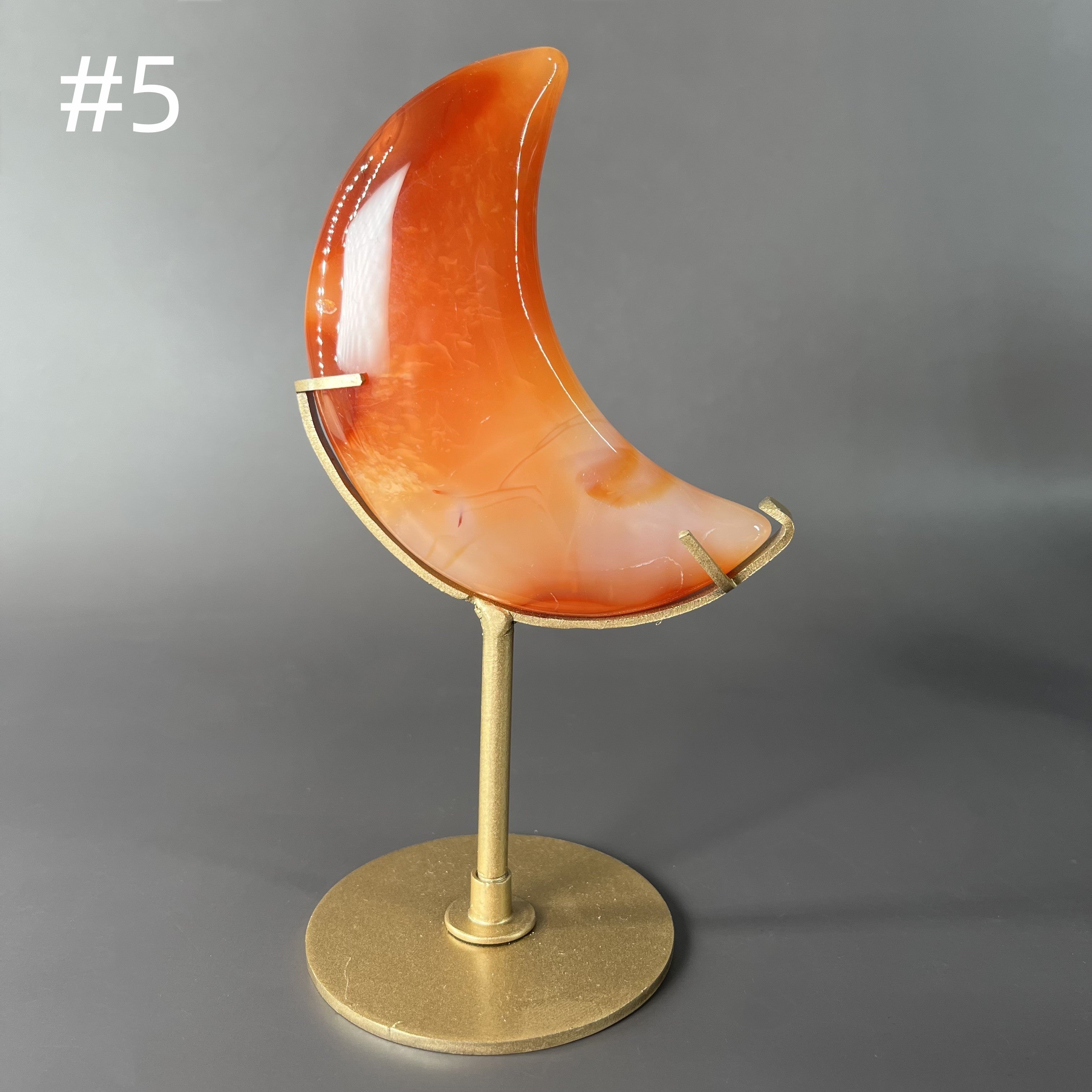 Natural Carnelian Moon on Stands (stands included)