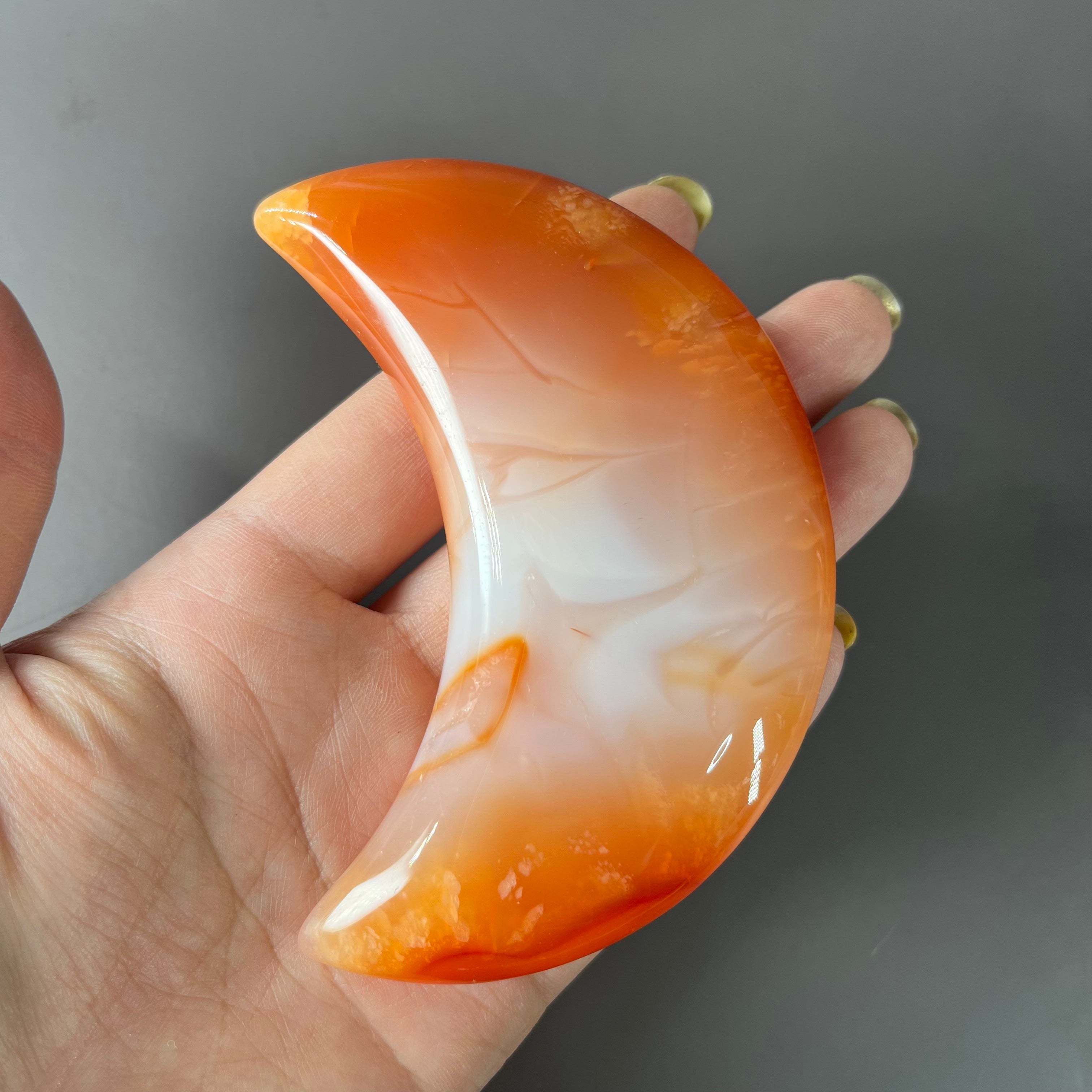Natural Carnelian Moon on Stands (stands included)