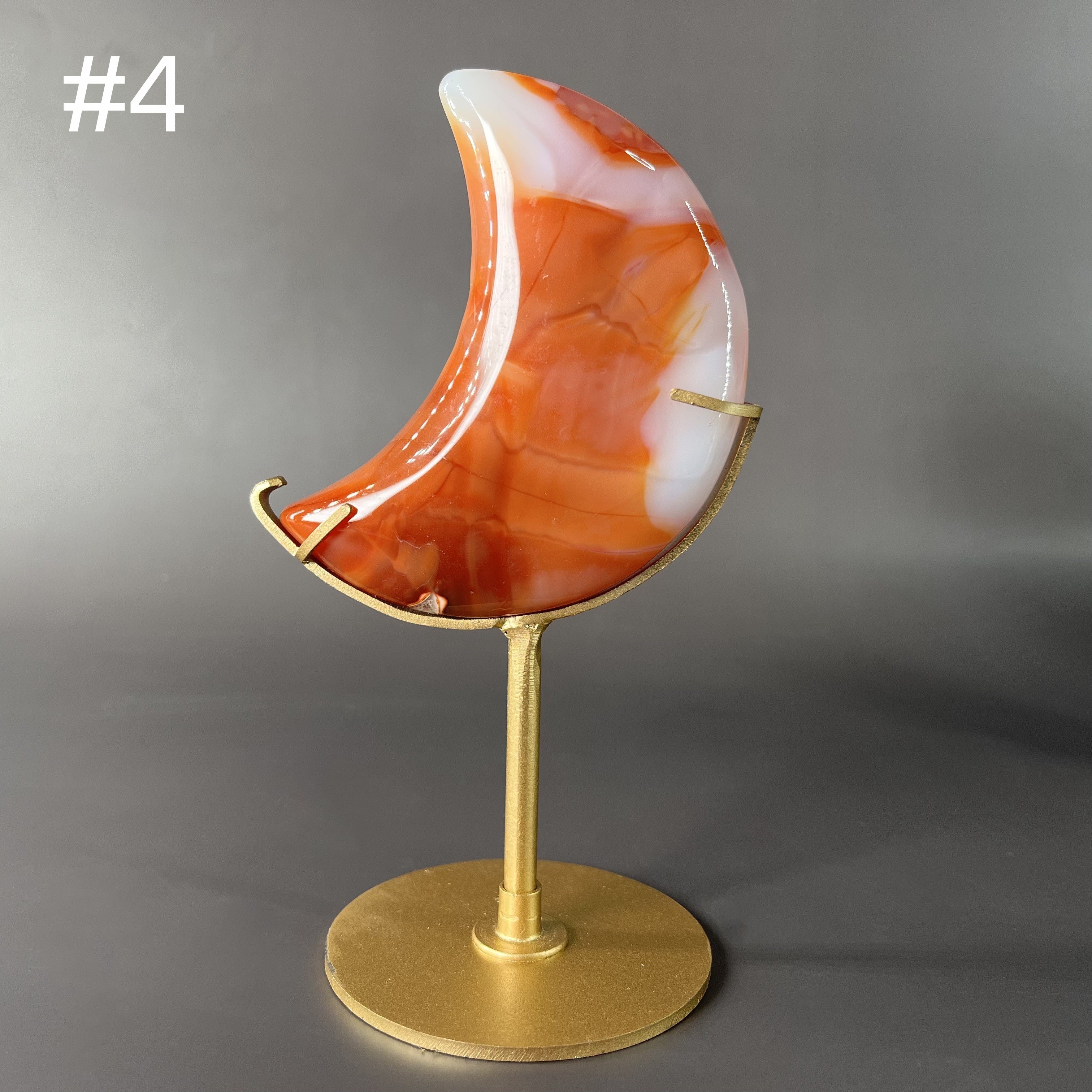 Natural Carnelian Moon on Stands (stands included)
