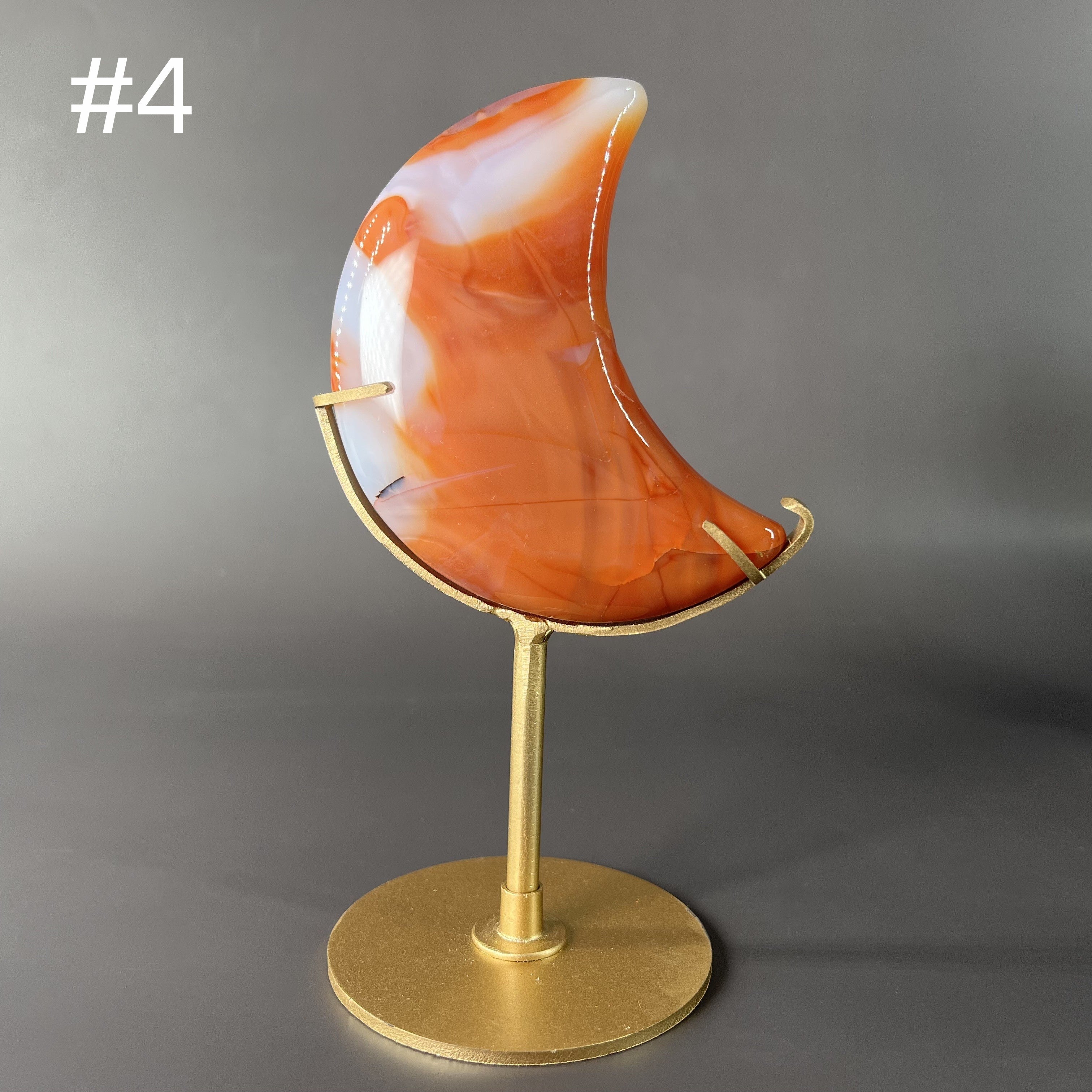 Natural Carnelian Moon on Stands (stands included)