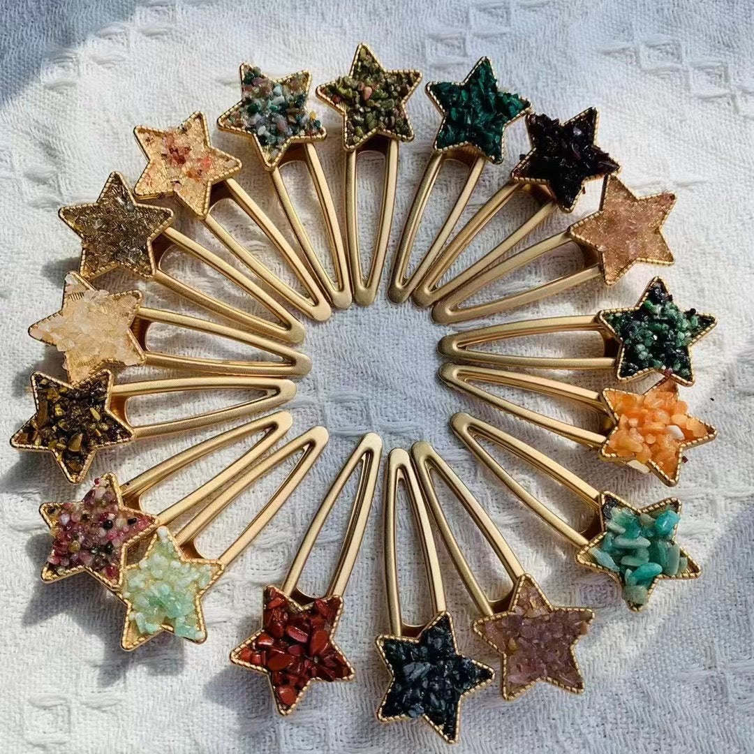 Natural Crystal Chips Hair Clip