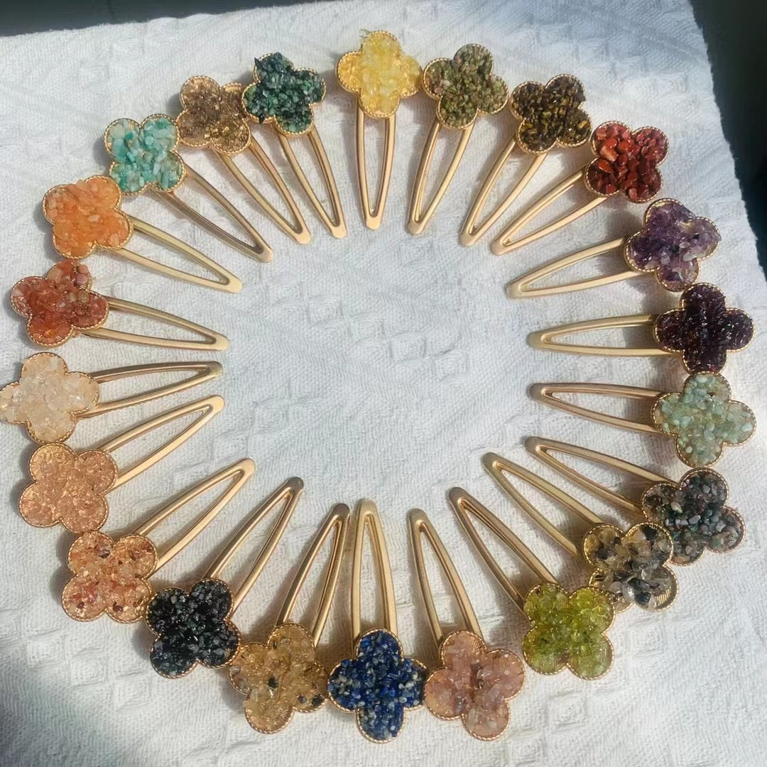 Natural Crystal Chips Hair Clip