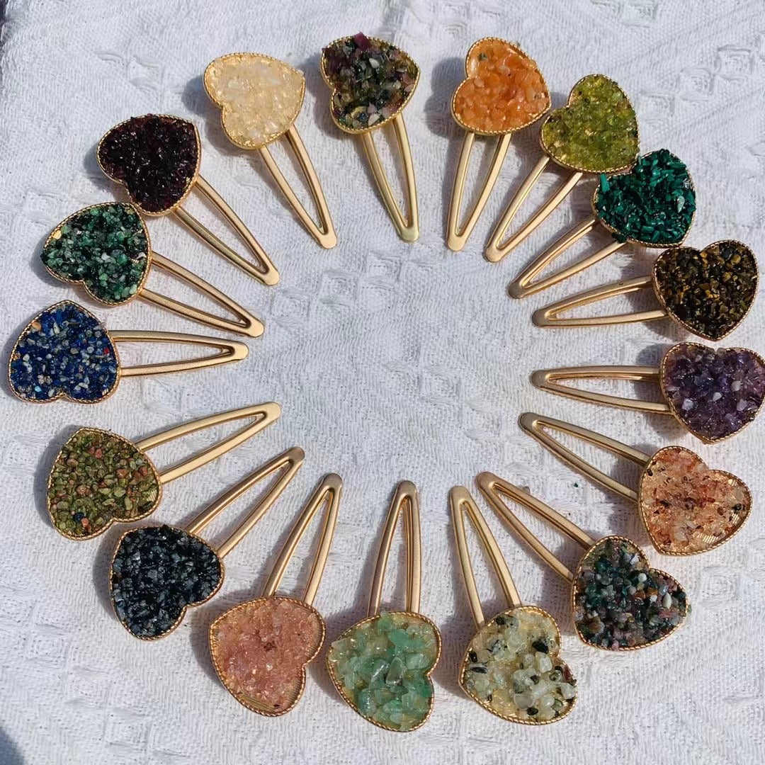 Natural Crystal Chips Hair Clip