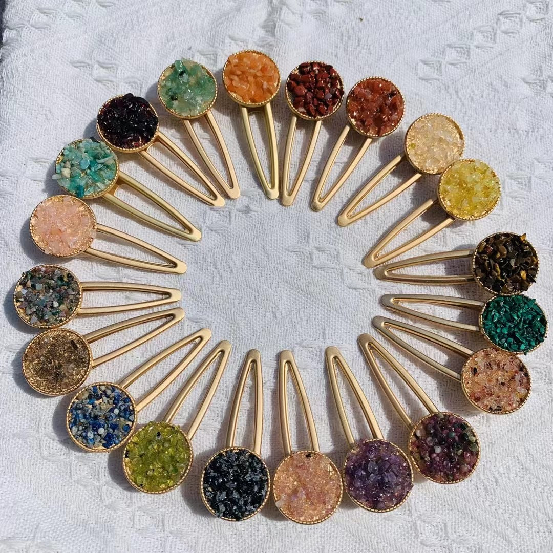 Natural Crystal Chips Hair Clip