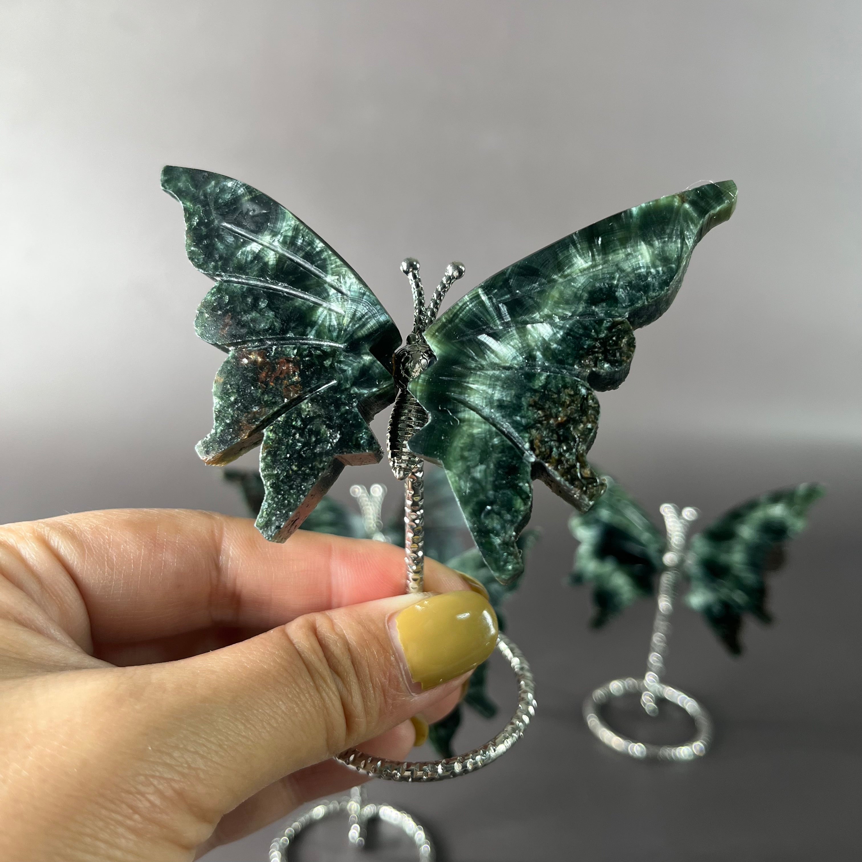 Seraphinite Butterfly on Stand