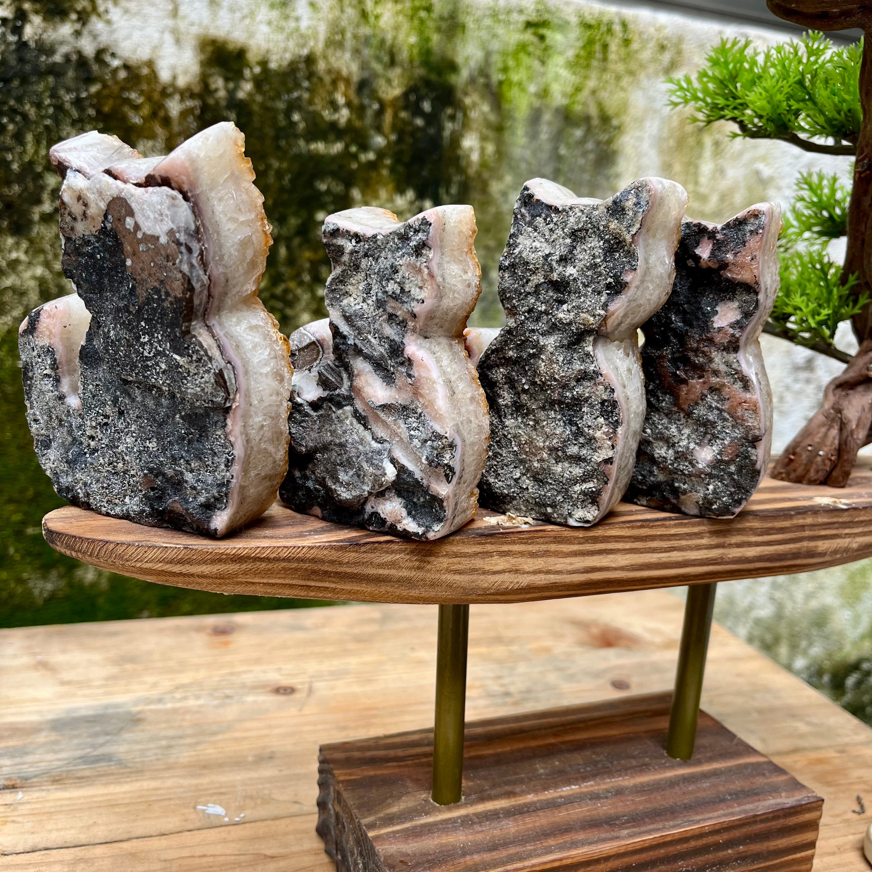 Citrine Cluster Raw Cut Cat Carving Decor