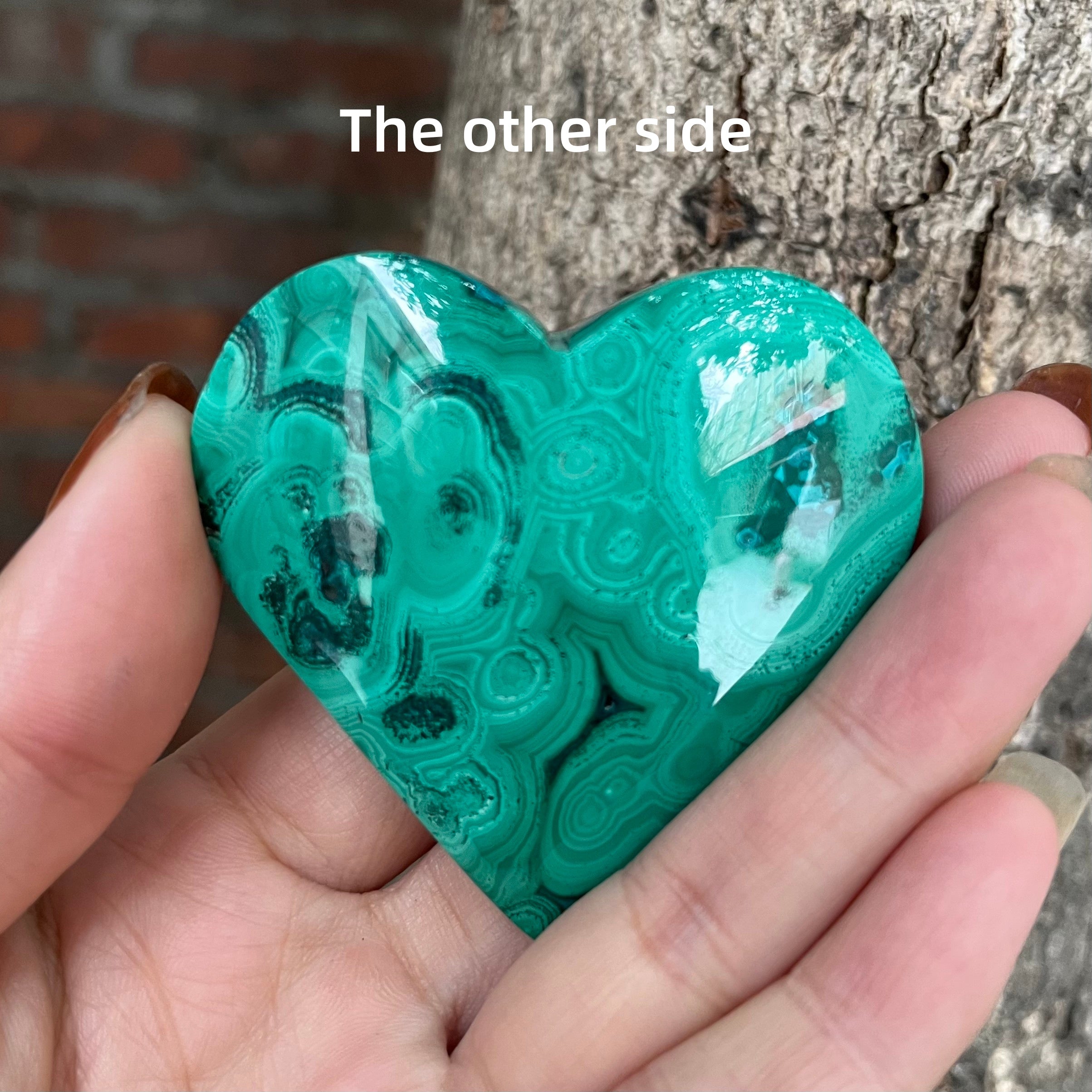 Malachite with Chryscolla Heart
