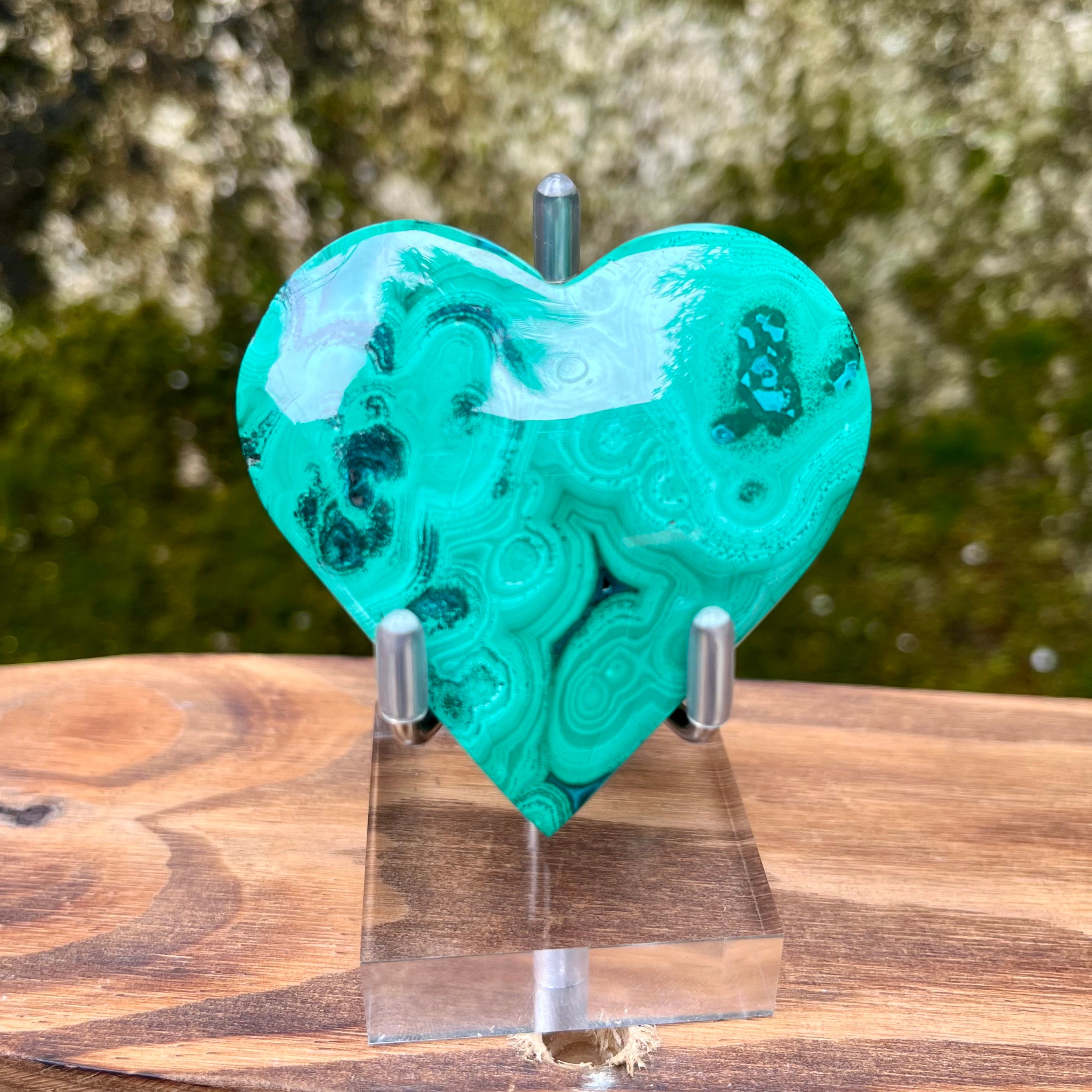 Malachite with Chryscolla Heart