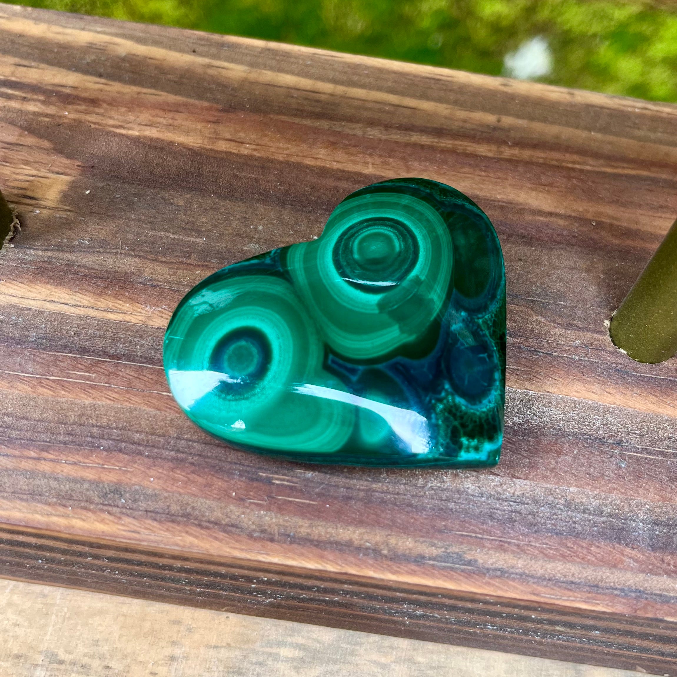 Malachite with Chryscolla Heart