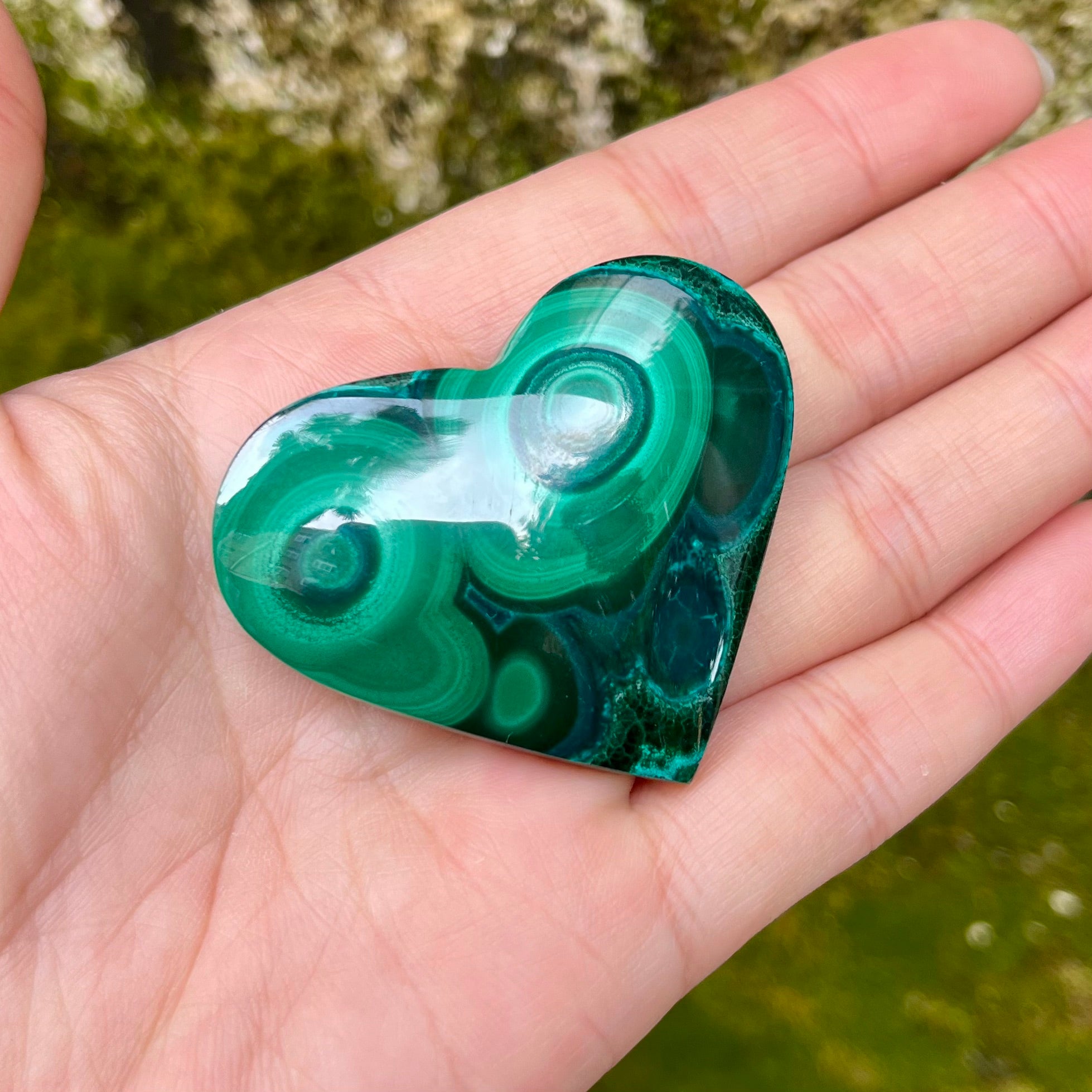 Malachite with Chryscolla Heart