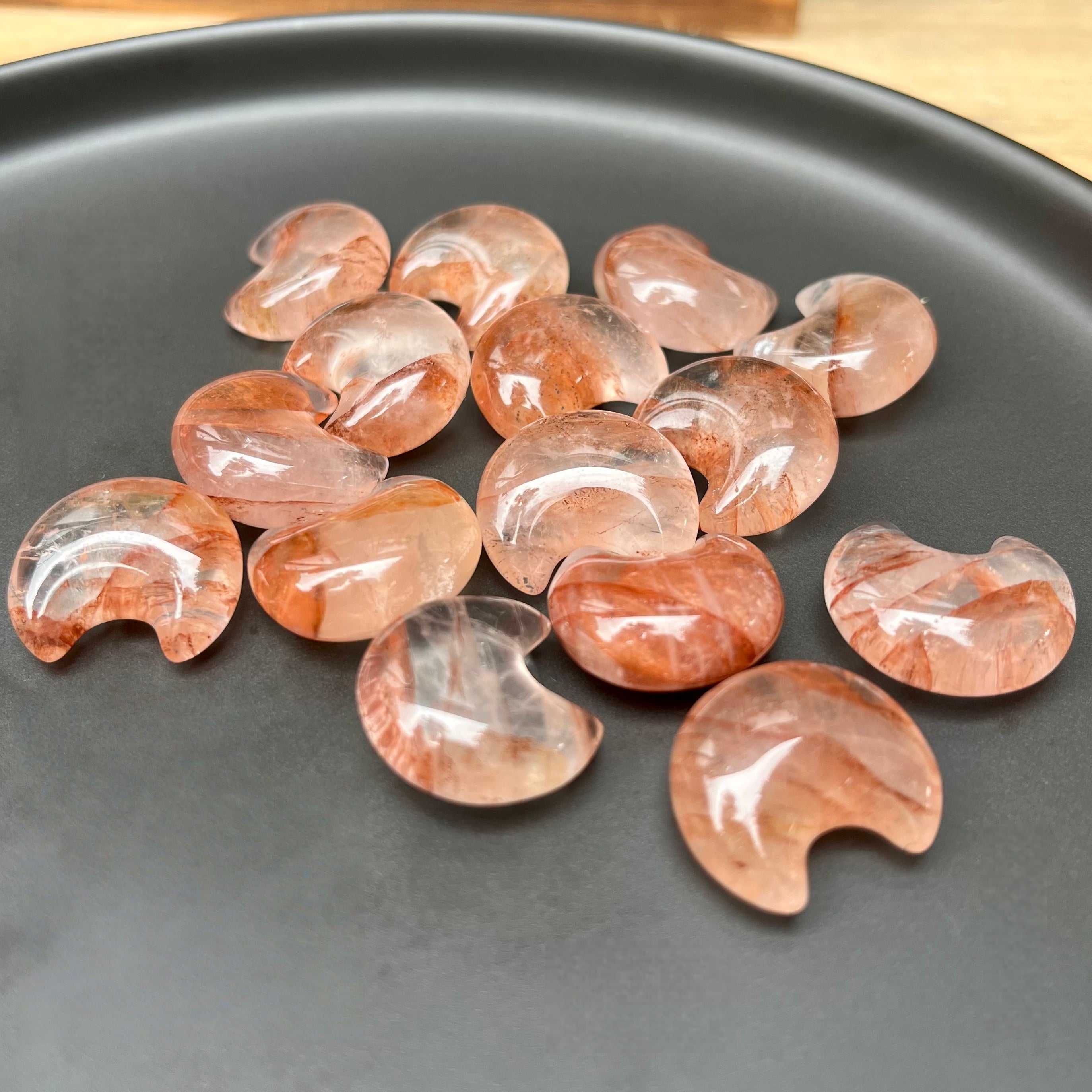 Mini Gem Fire Quartz Moon (Try Our Free Drilling Service)